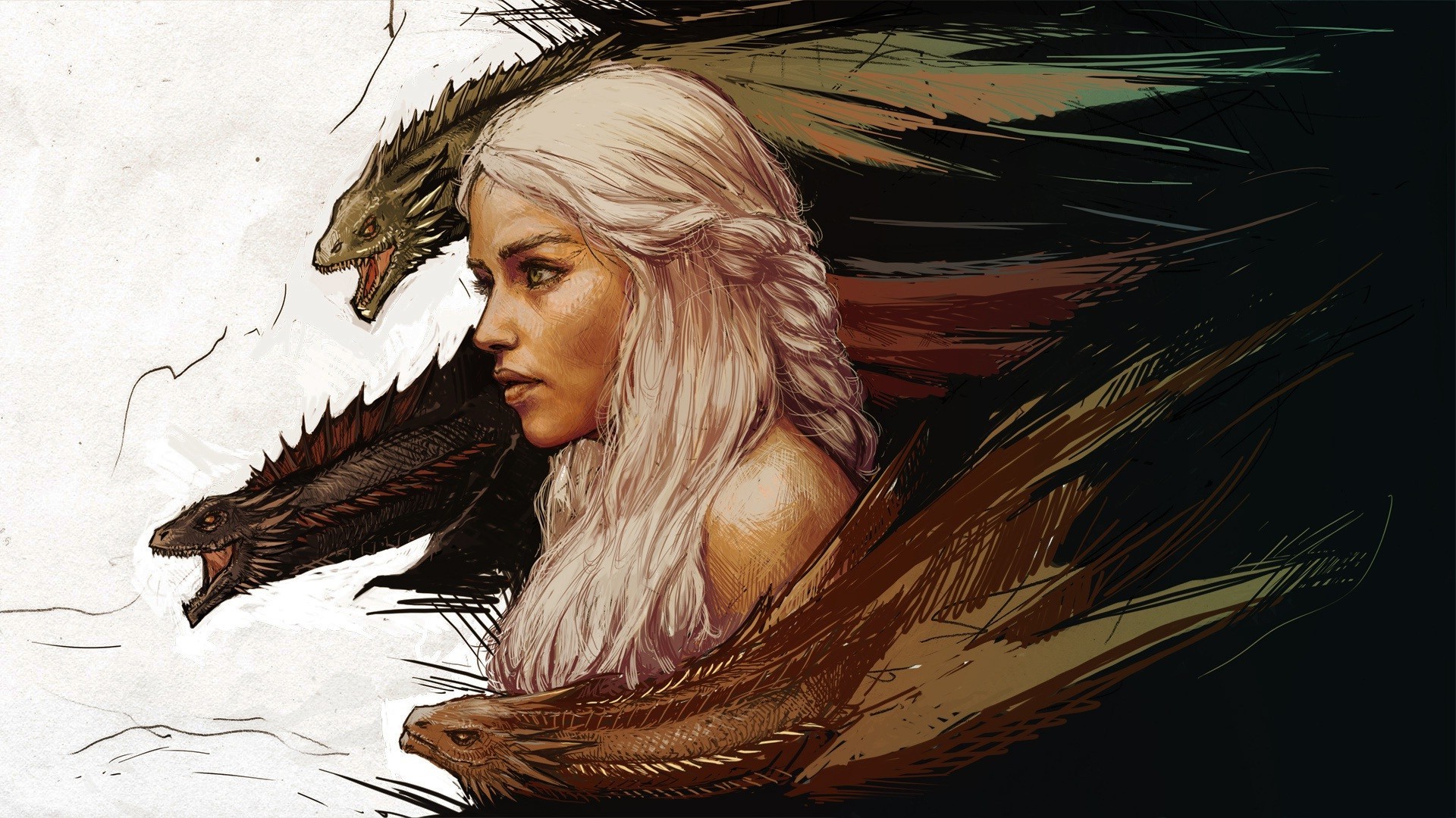 Game Of Thrones Dragon Girl Daenerys Targaryen Art Wallpapers