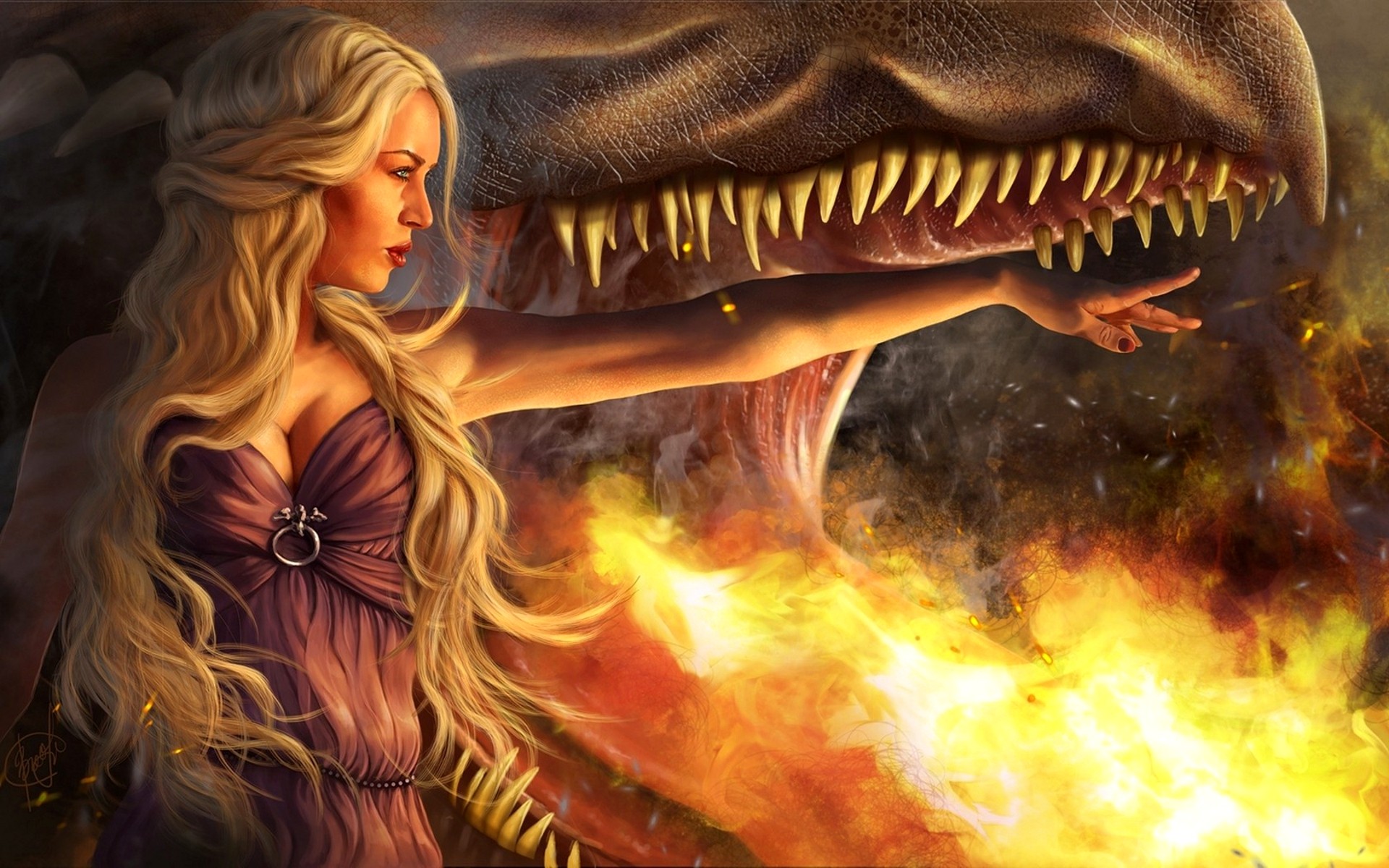 Game Of Thrones Dragon Girl Daenerys Targaryen Art Wallpapers