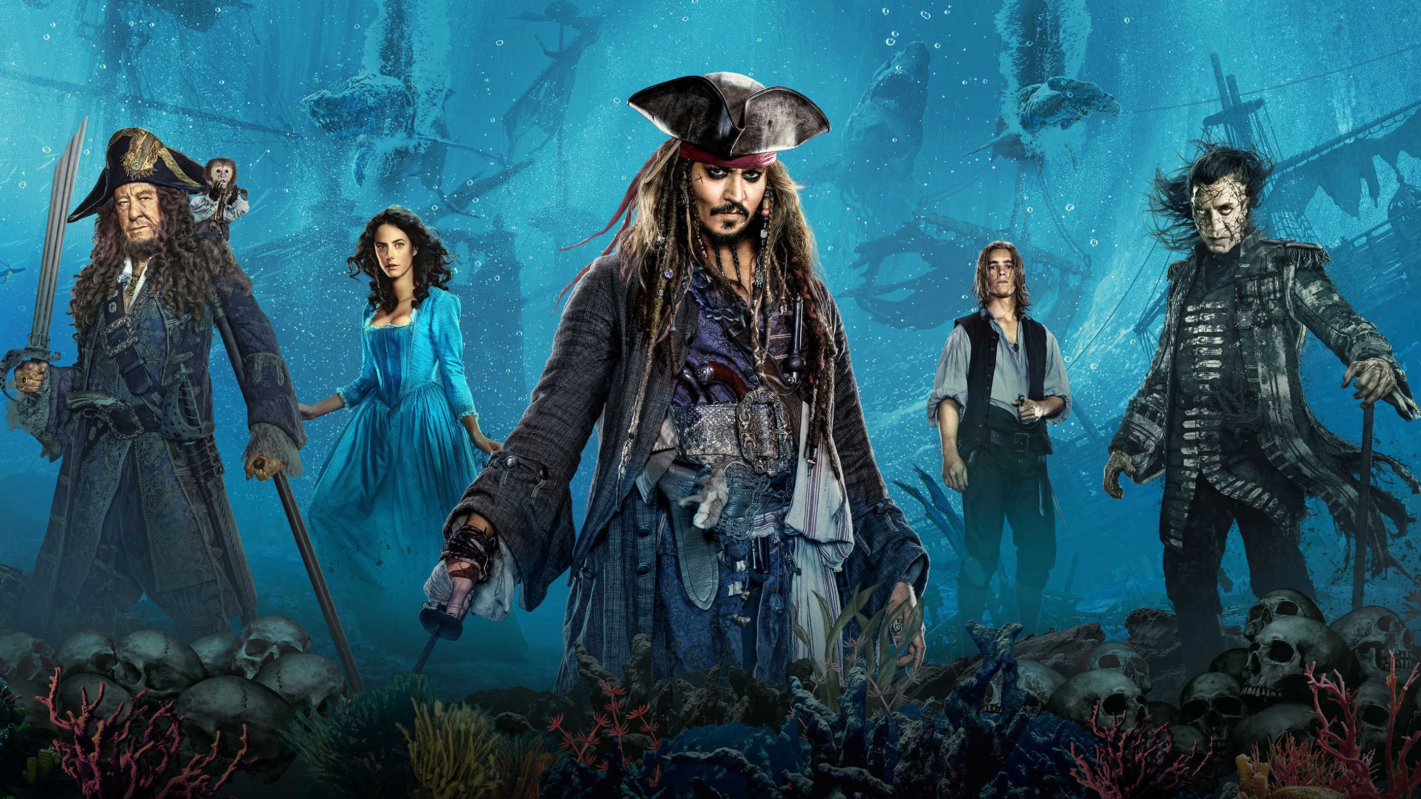 Geoffrey Rush In Pirates Of The Caribbean Dead Men Tell No Tales Movie Wallpapers