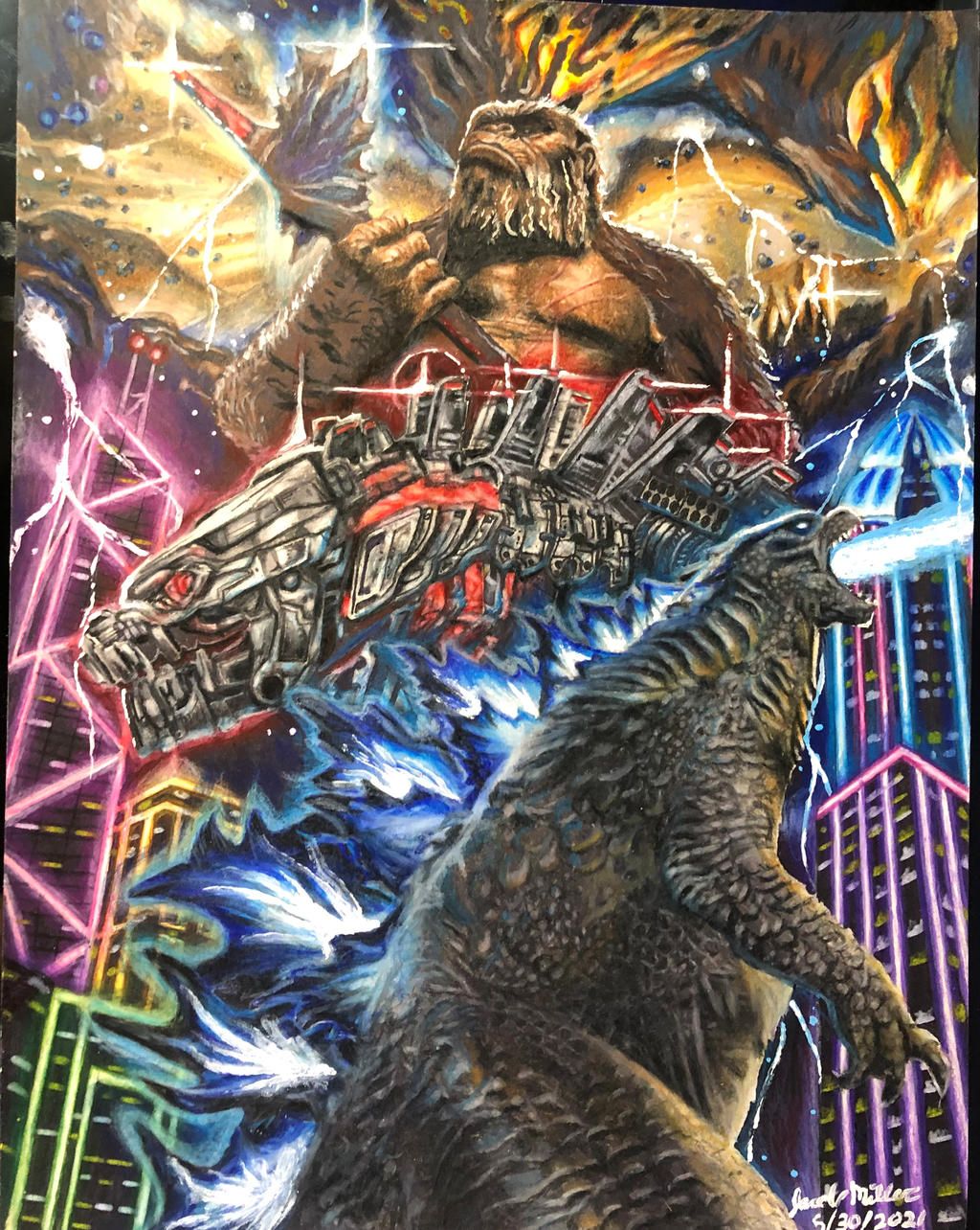 Godzilla Vs Kong King Characters Fan Poster Wallpapers