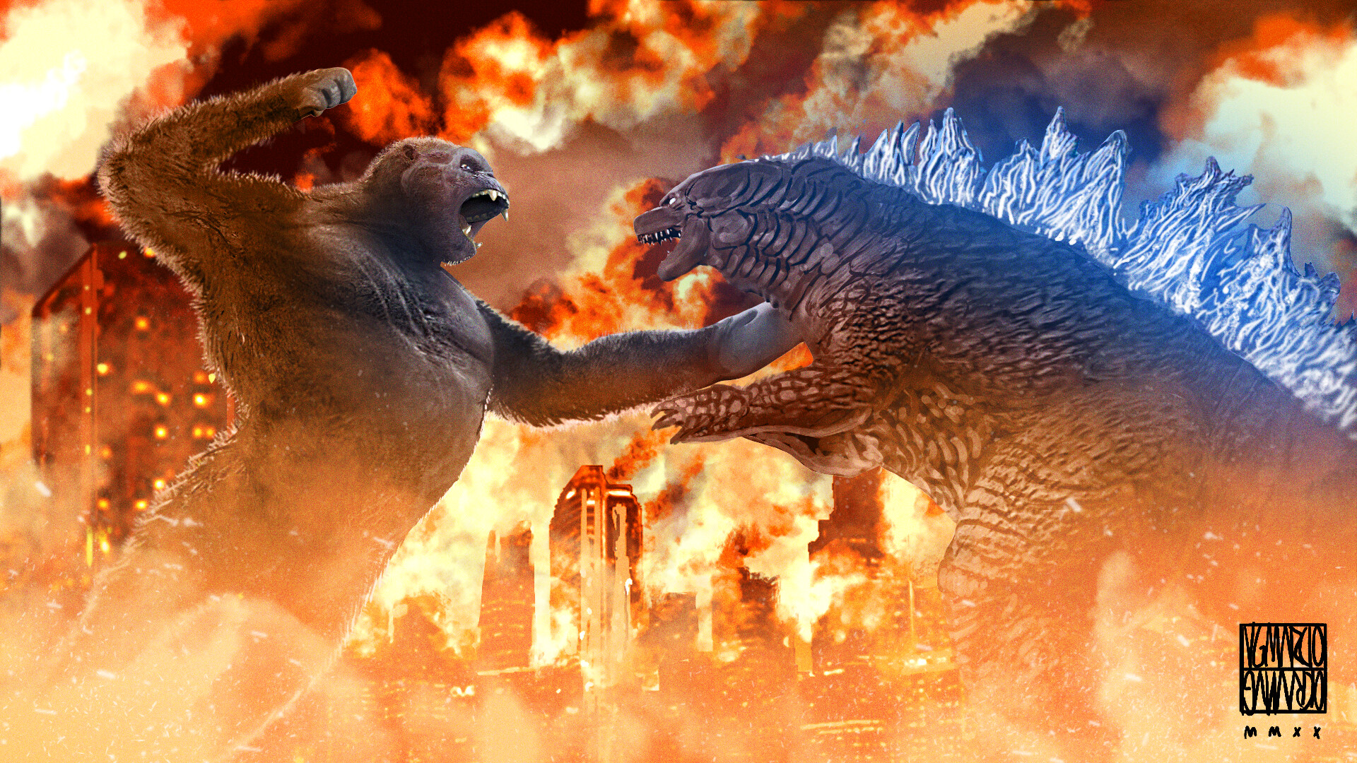 Godzilla Vs Kong New Fanart Wallpapers