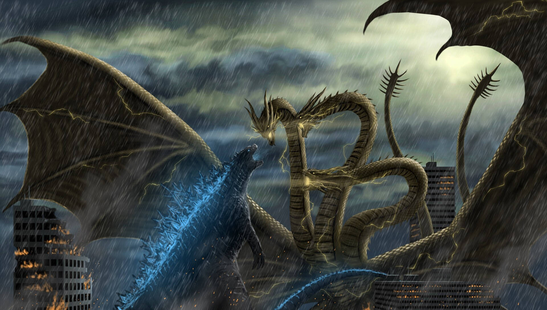 King Ghidorah In Godzilla King Of The Monsters Wallpapers