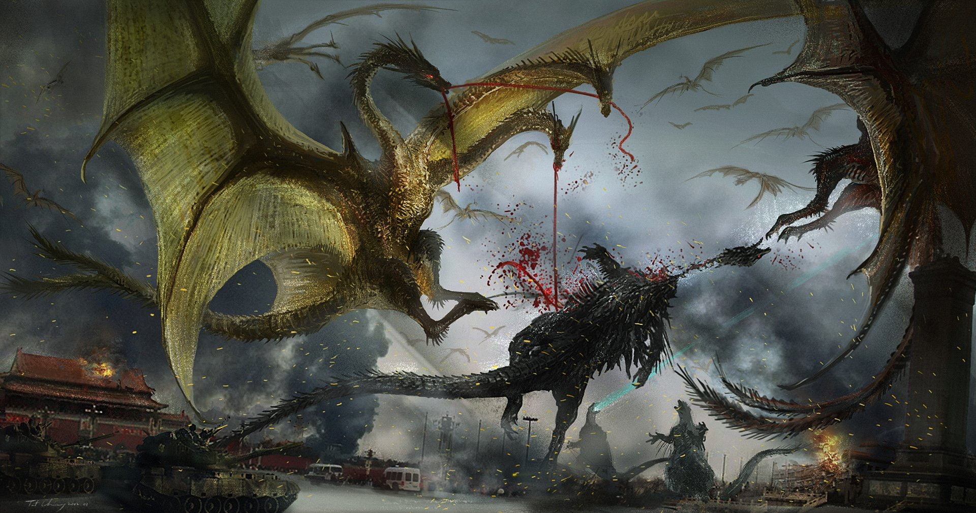 King Ghidorah In Godzilla King Of The Monsters Wallpapers