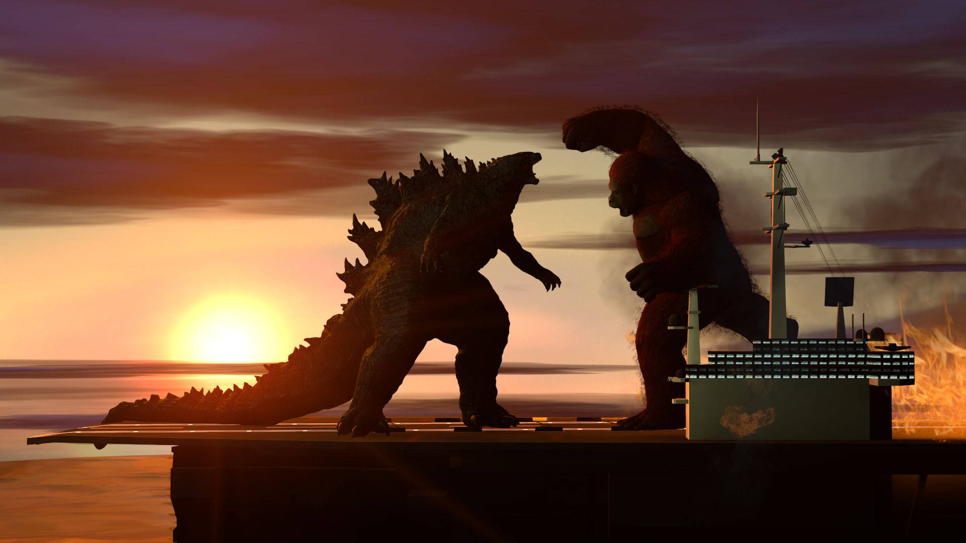 Kong Meets Godzilla Wallpapers