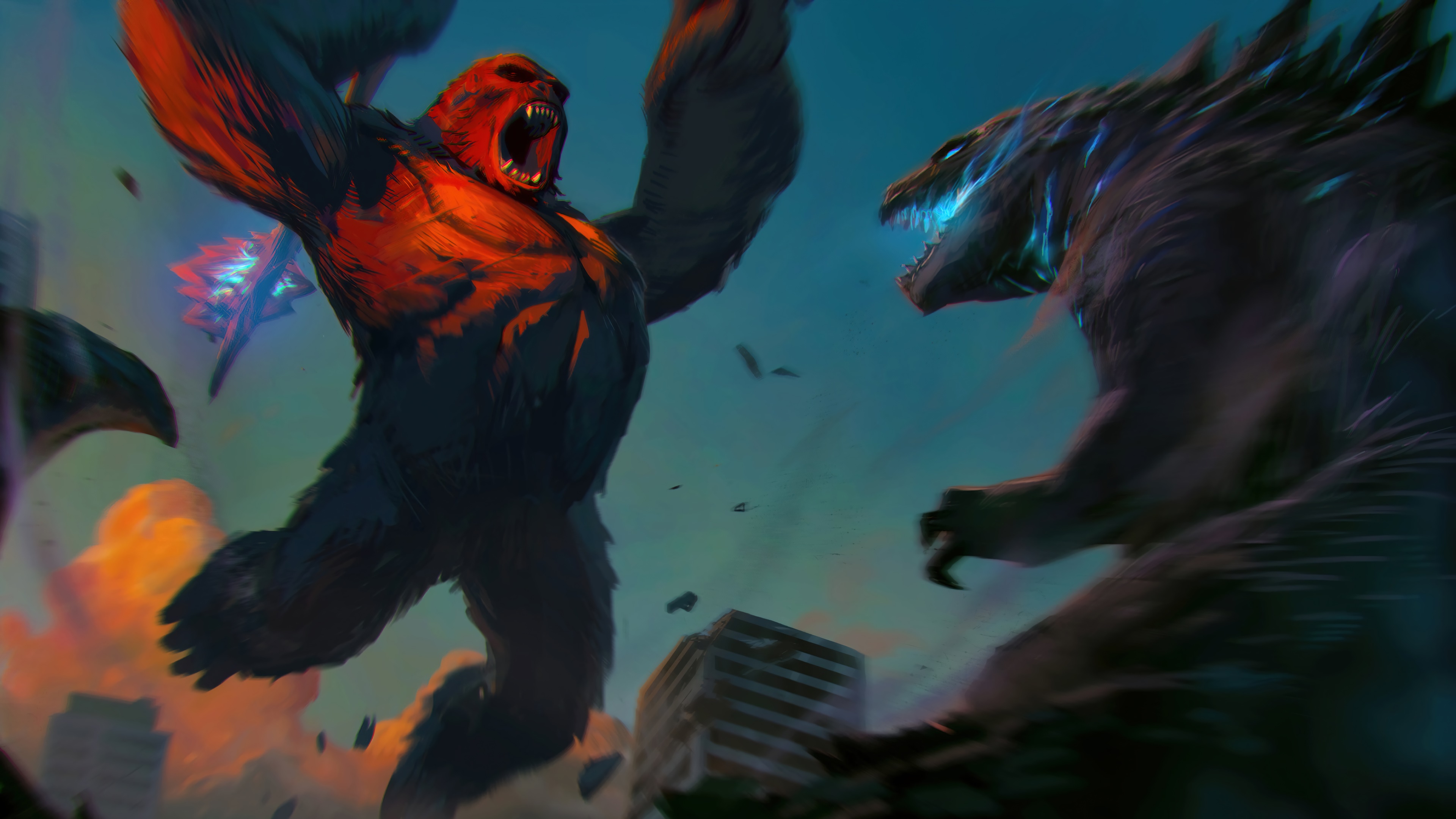 Kong V Godzilla 4K Art Wallpapers