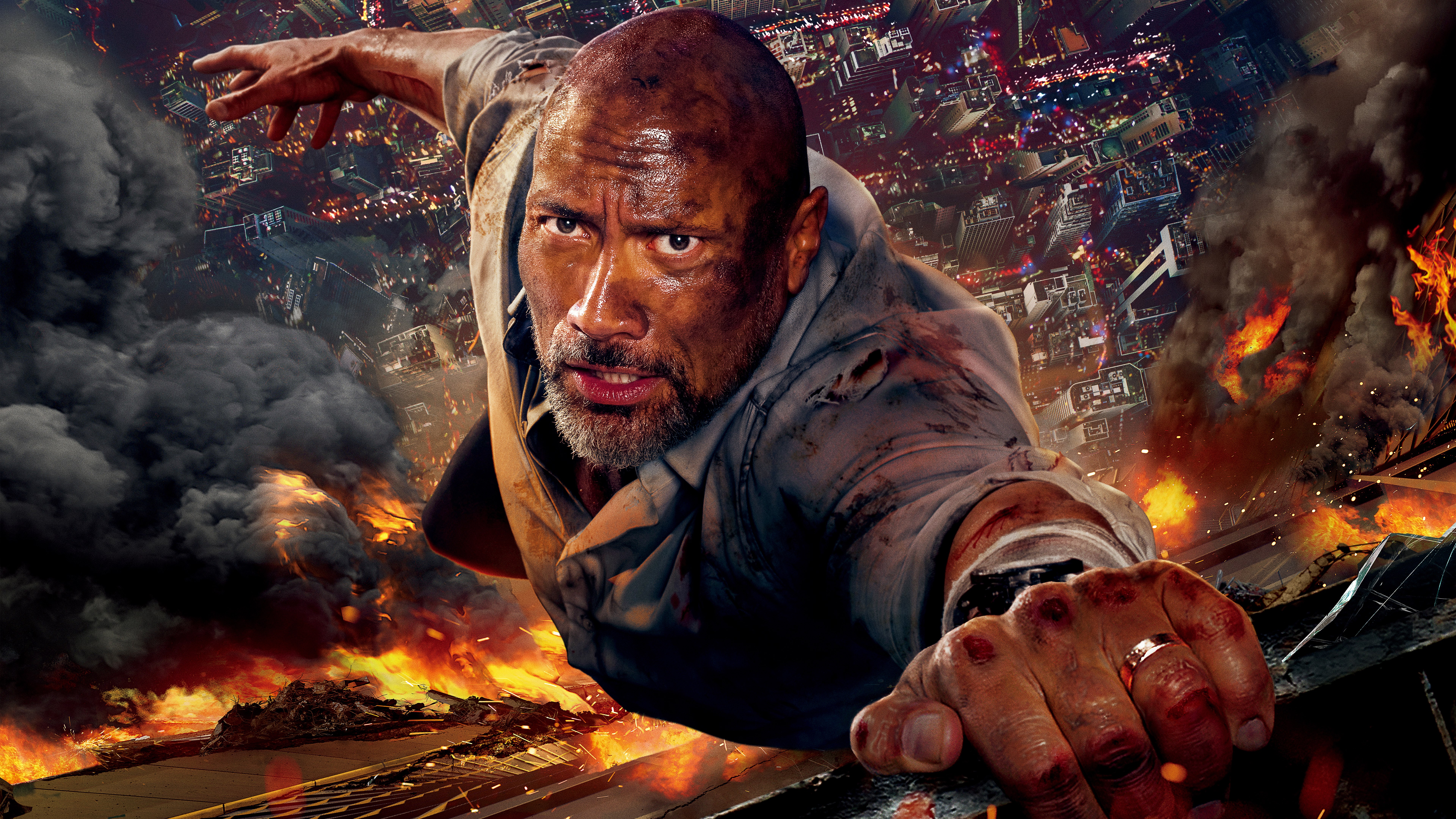 Skyscraper Dwayne Johnson 2018 Movie Wallpapers