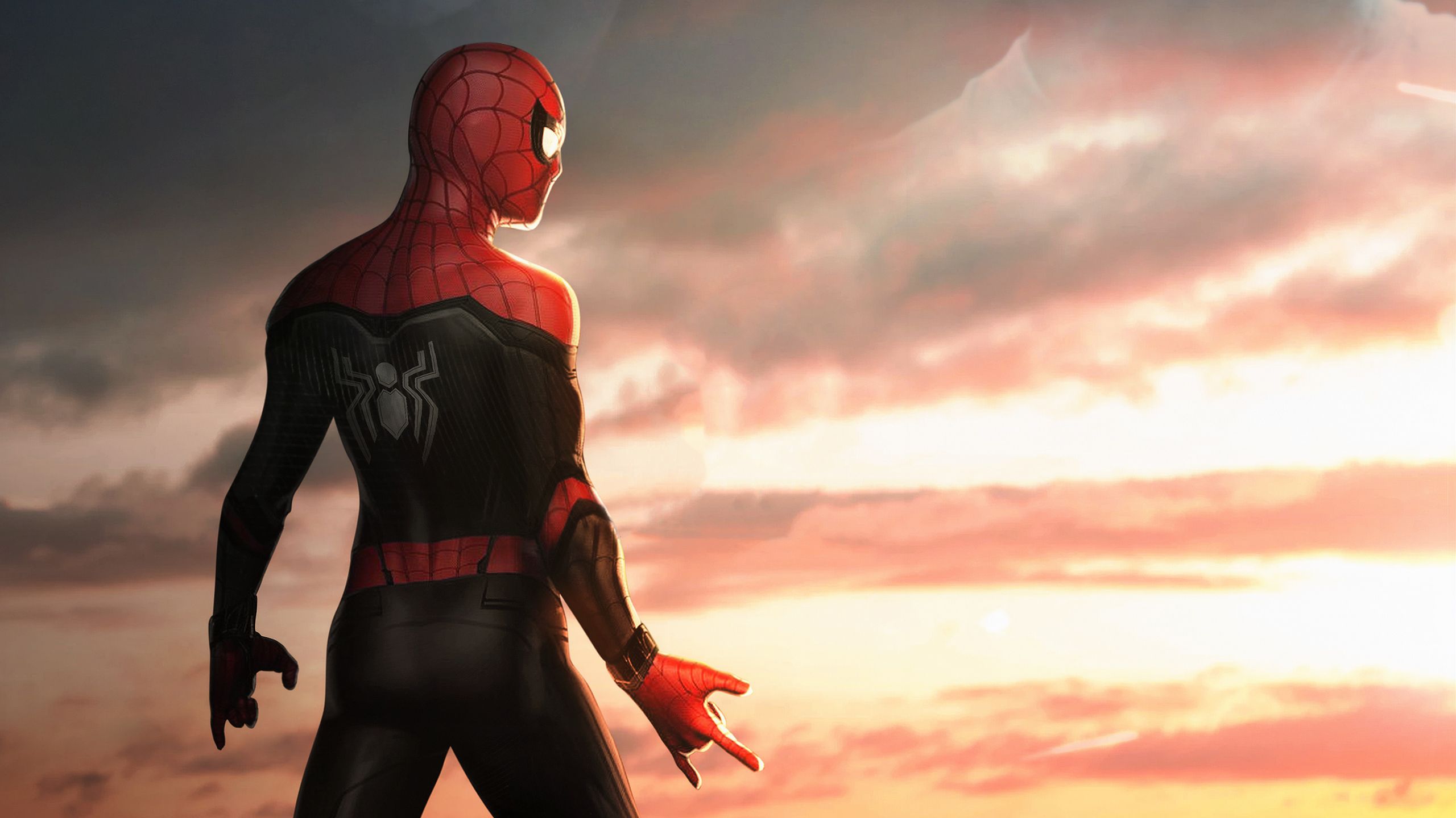 Spider Man Black Suit Far From Home Wallpapers