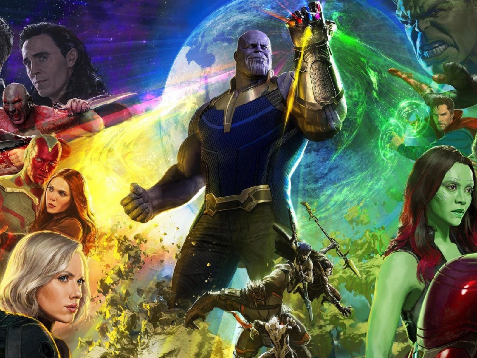 Stan Lee With Avengers Infinity War Superheros Artwork Wallpapers