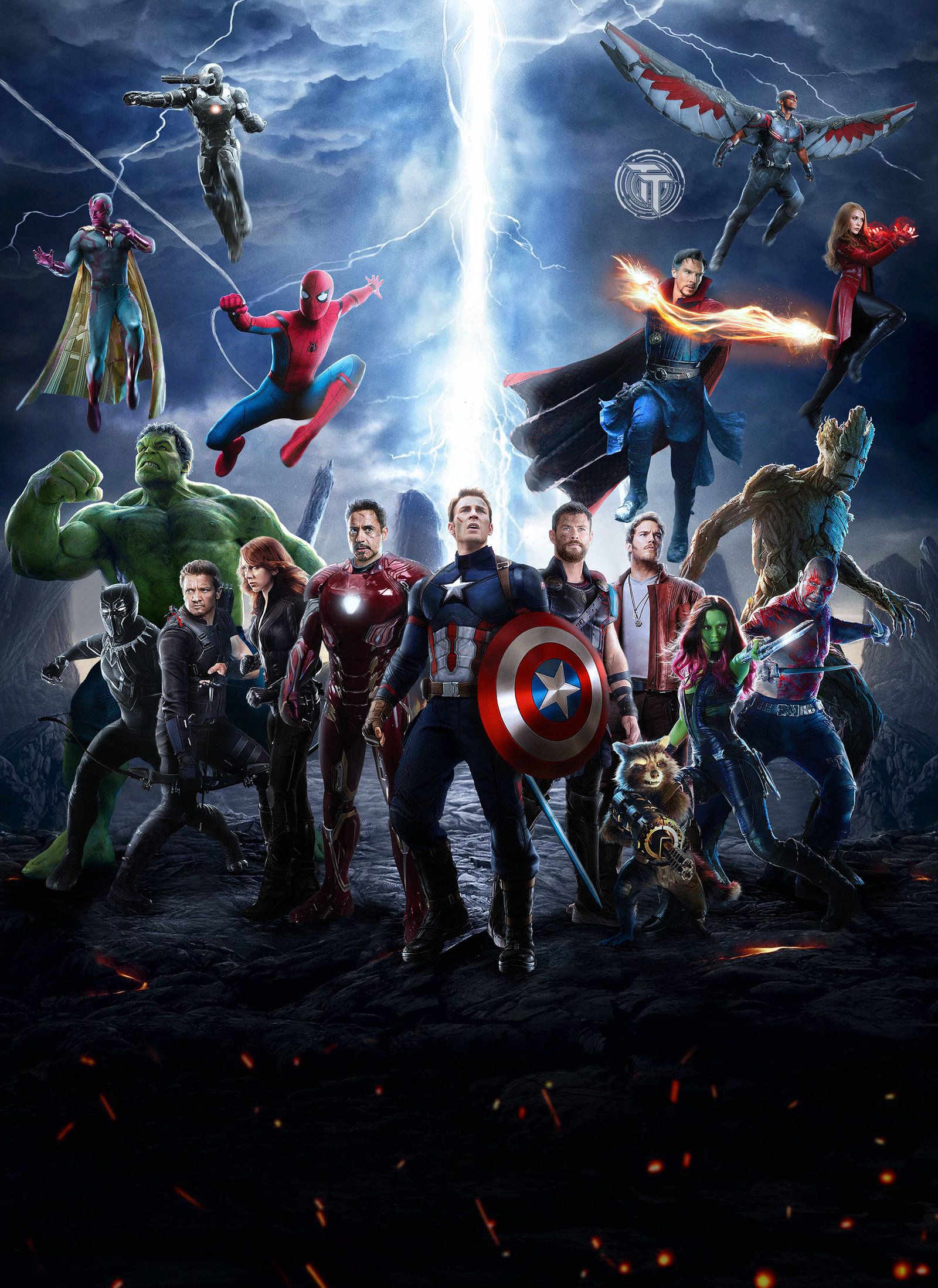 Stan Lee With Avengers Infinity War Superheros Artwork Wallpapers