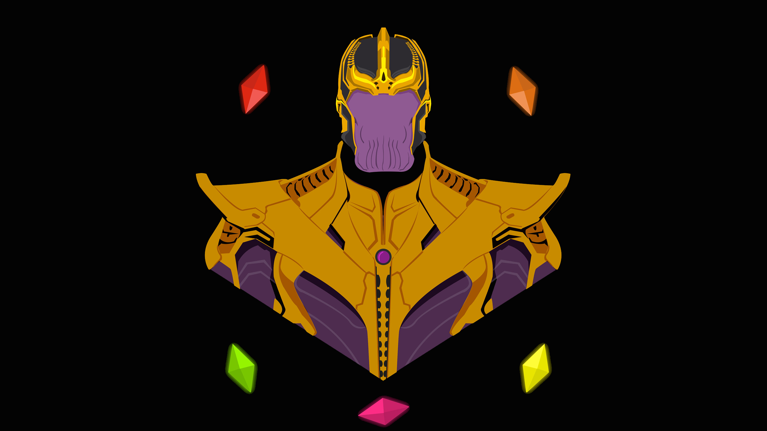 Thanos Artwork With Infinity Stone Wallpapers