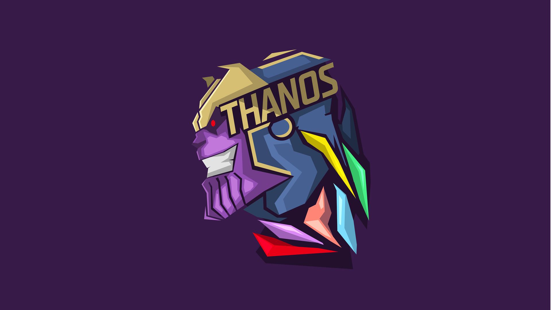 Thanos Artwork With Infinity Stone Wallpapers