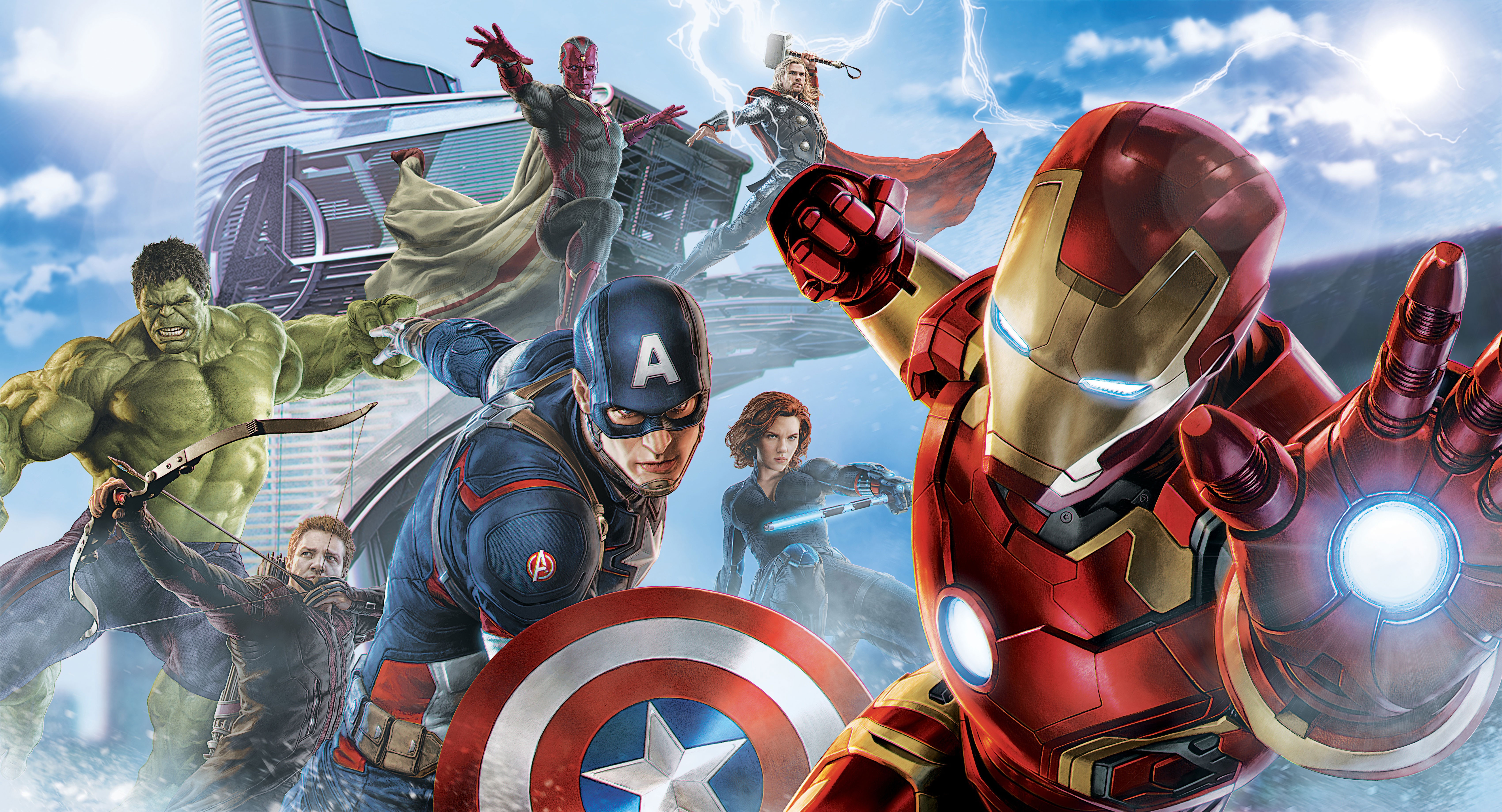 The Avengers Art Captain America, Iron Man, Thor, Black Widow And Hulk Wallpapers