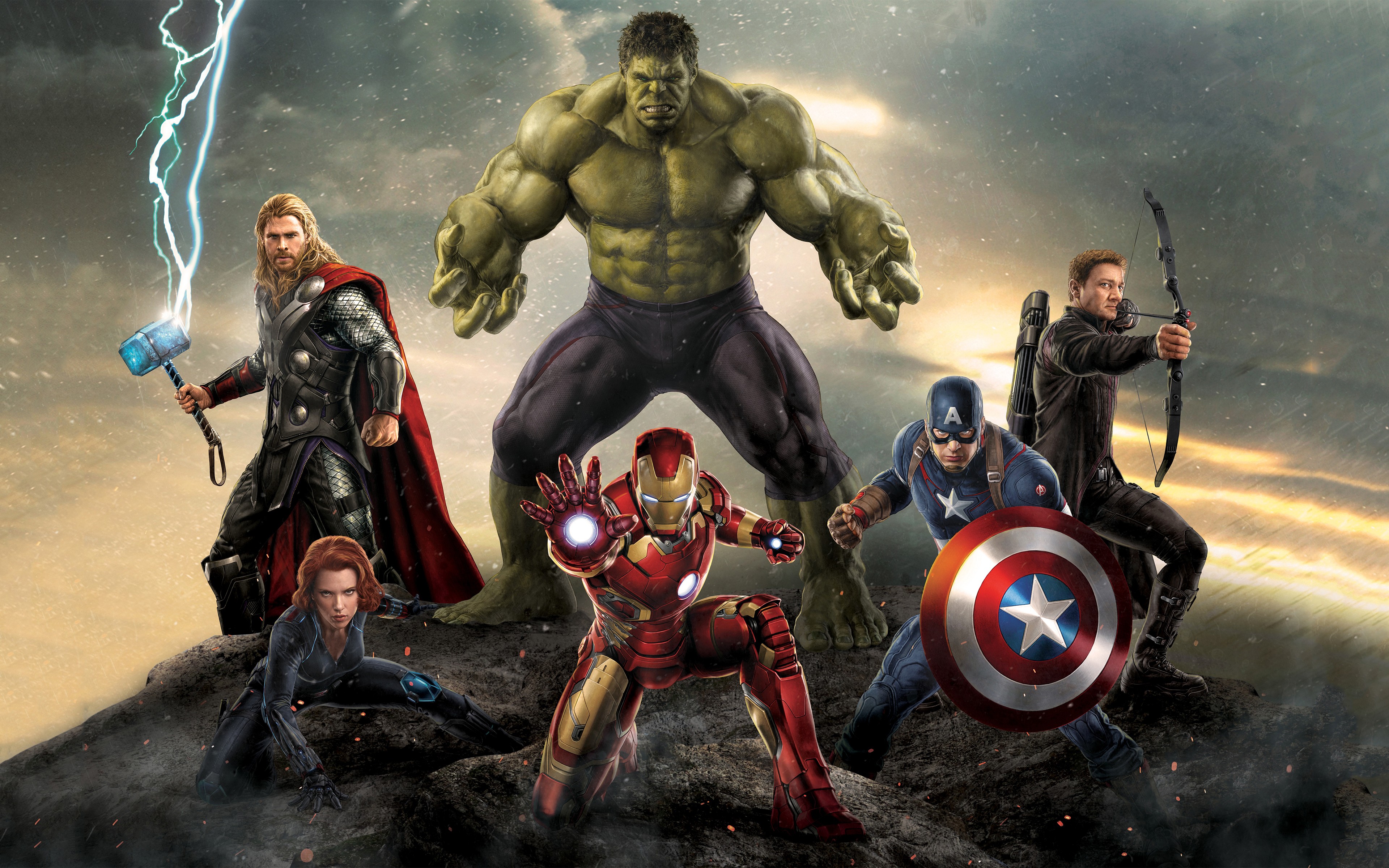 The Avengers Art Captain America, Iron Man, Thor, Black Widow And Hulk Wallpapers