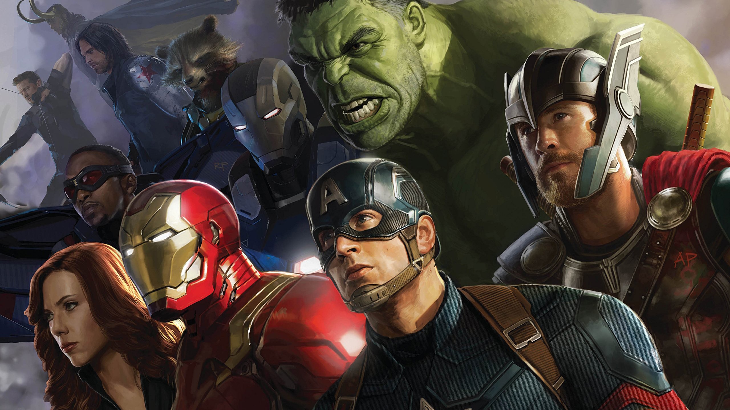 The Avengers Art Captain America, Iron Man, Thor, Black Widow And Hulk Wallpapers