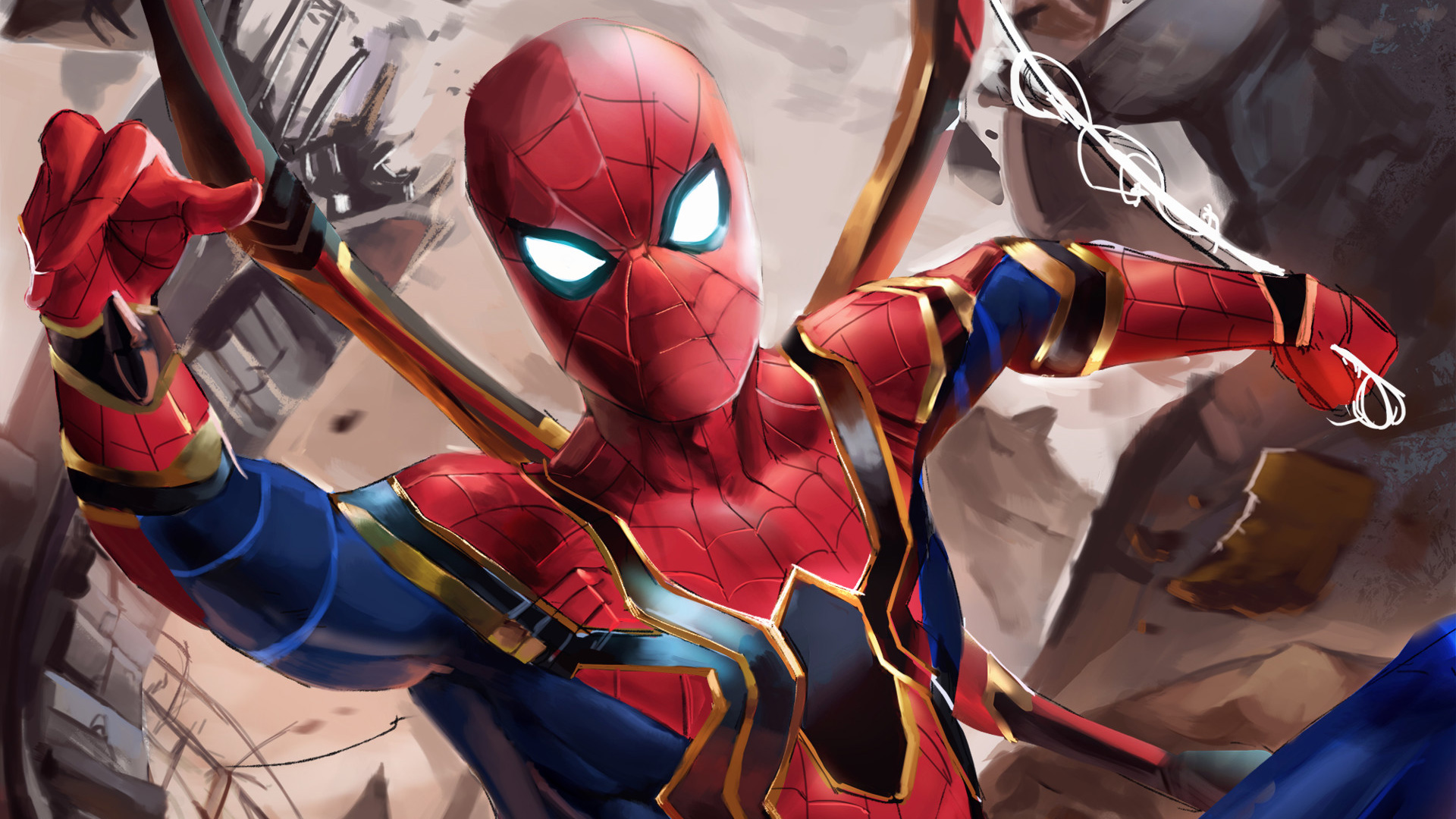 Tom Holland As Spider-Man Iron Spider Suit Infinity War Wallpapers