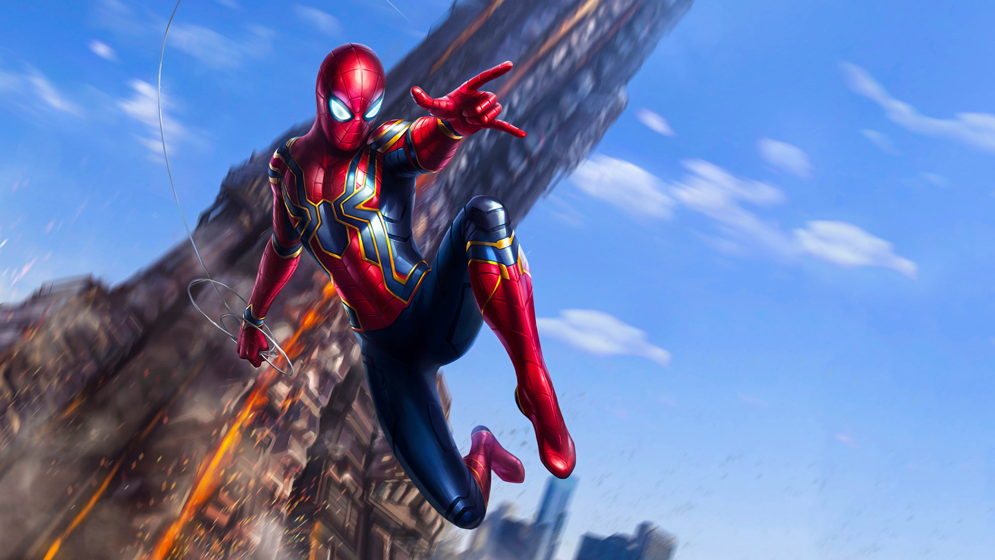 Tom Holland As Spider-Man Iron Spider Suit Infinity War Wallpapers