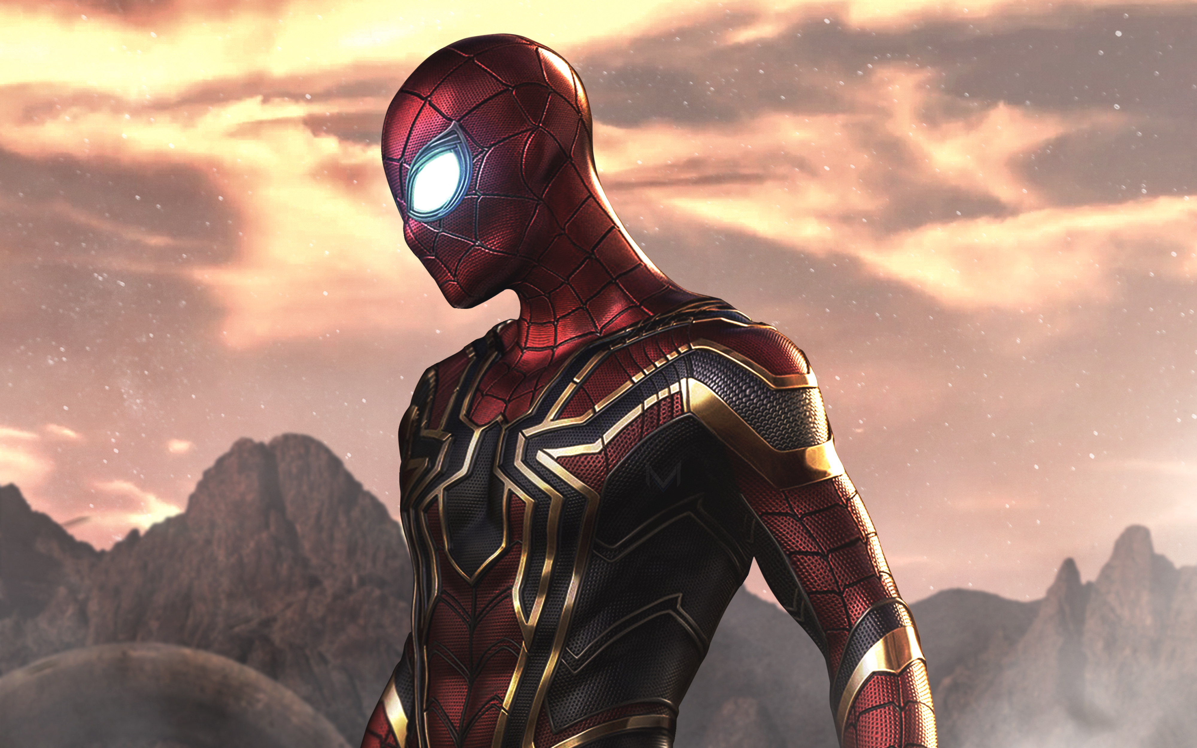 Tom Holland As Spider-Man Iron Spider Suit Infinity War Wallpapers