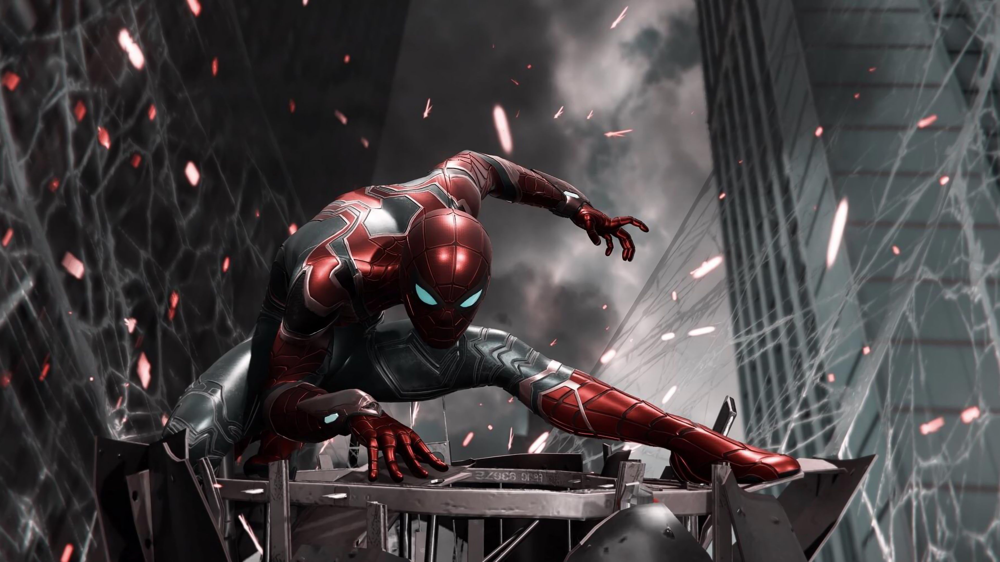 Tom Holland As Spider-Man Iron Spider Suit Infinity War Wallpapers