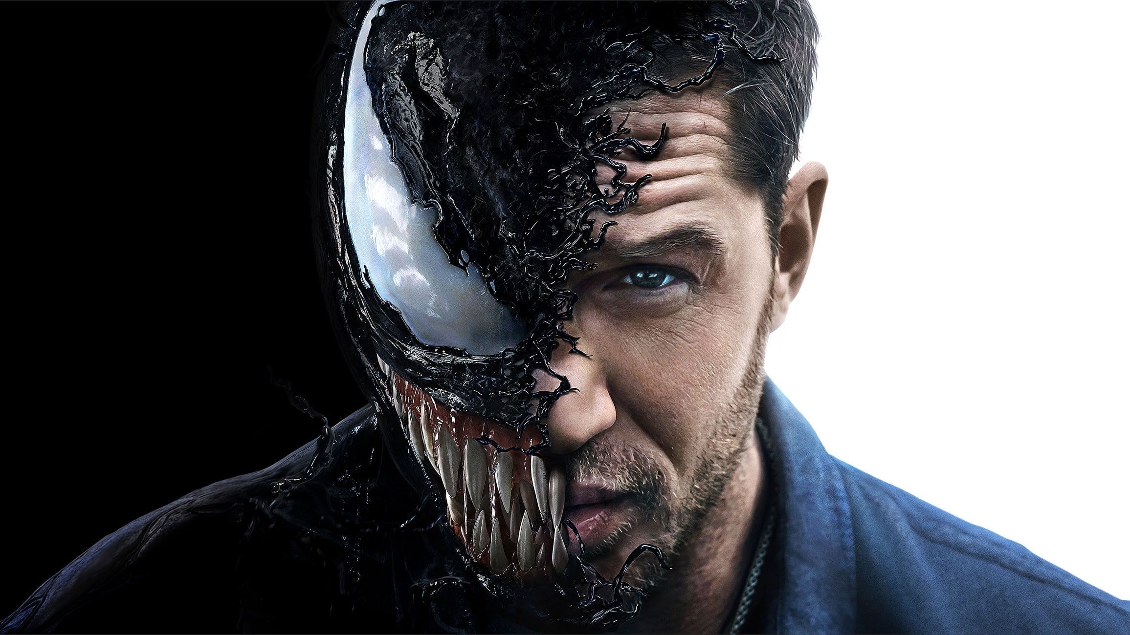 Venom (2018) Promotional Art With Riz Ahmed, Tom Hardy And Michelle Williams Wallpapers