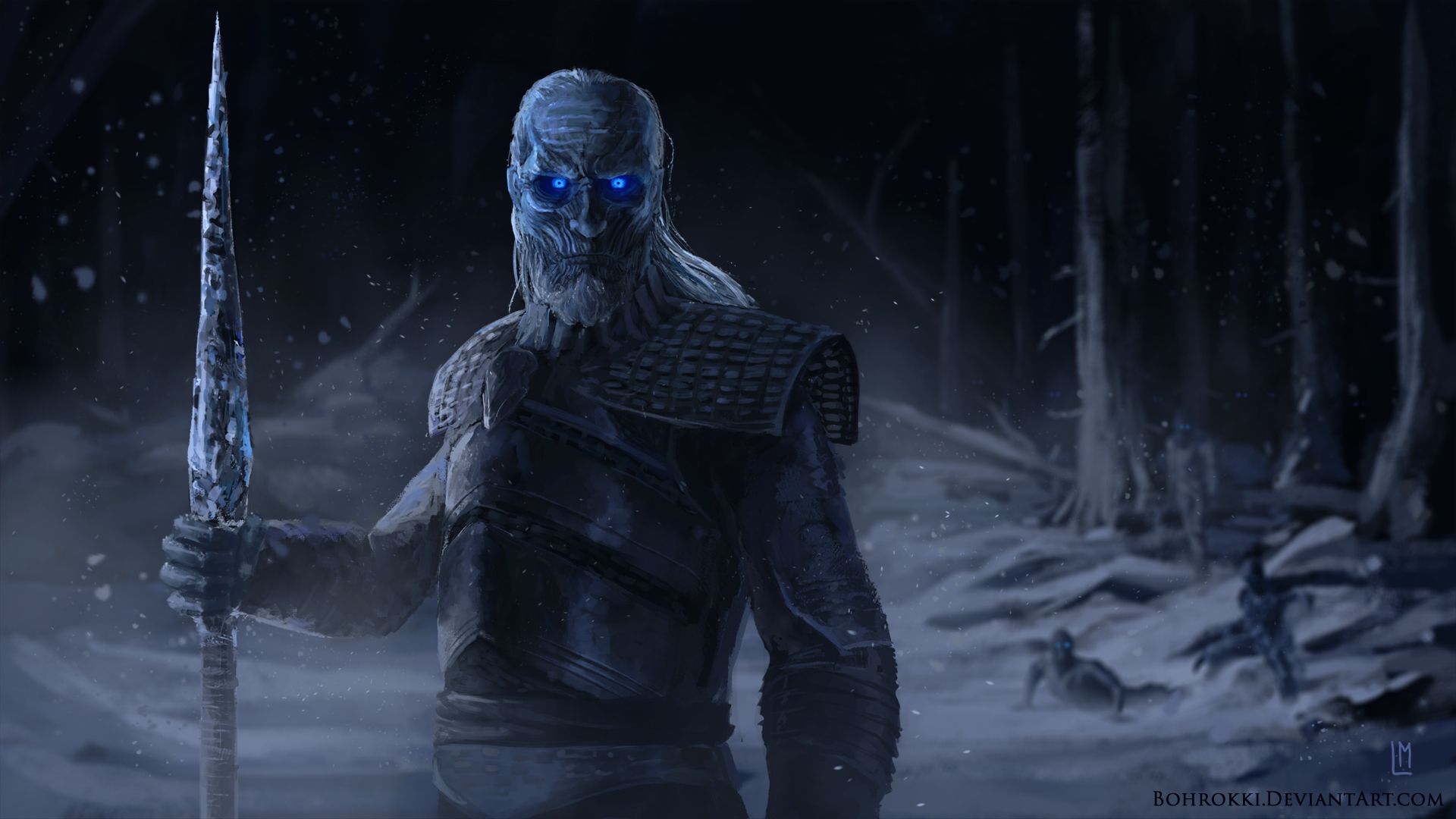 White Walker Illustration Wallpapers