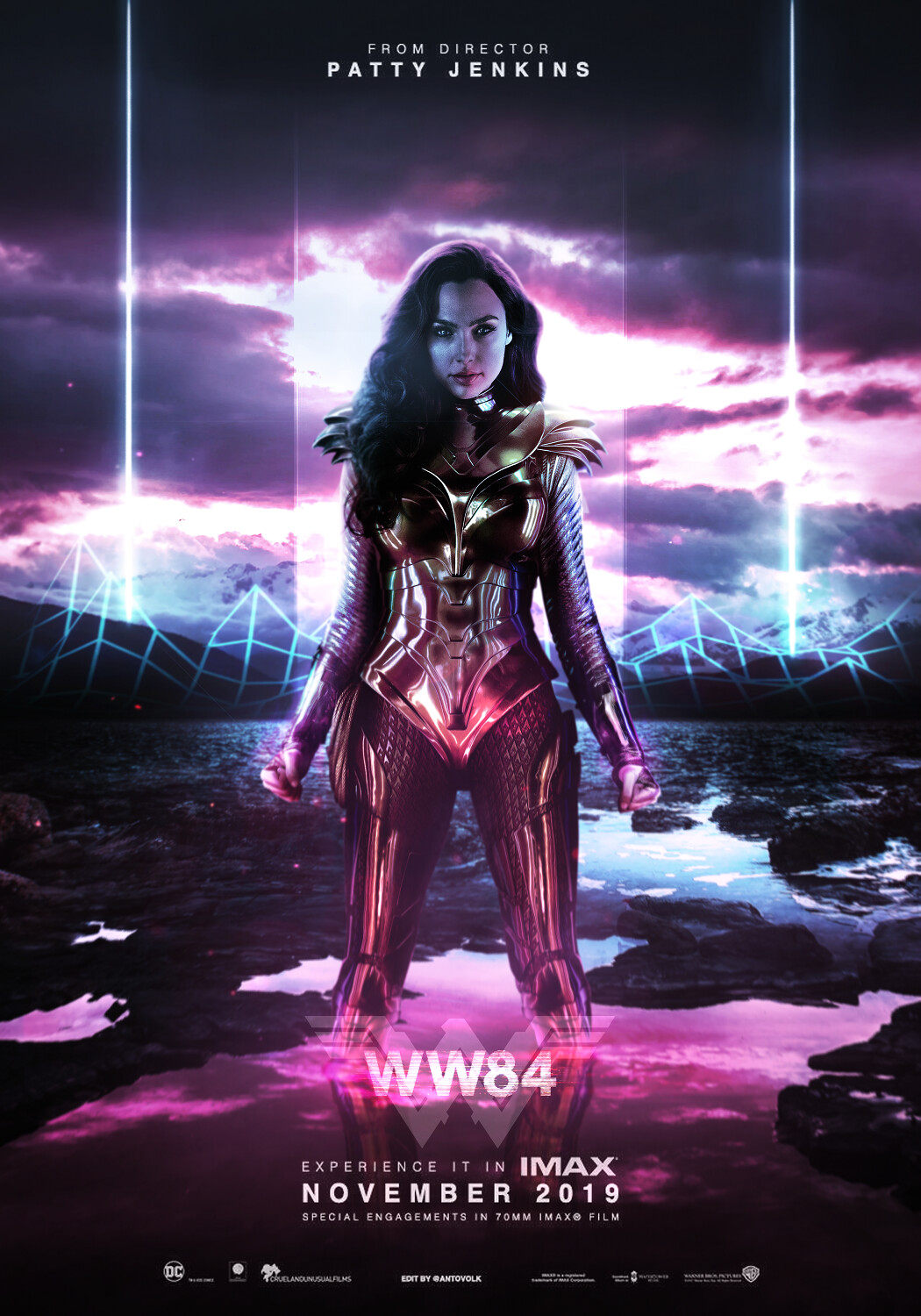 Wonder Woman 1984 Neon Synthwave Poster Wallpapers