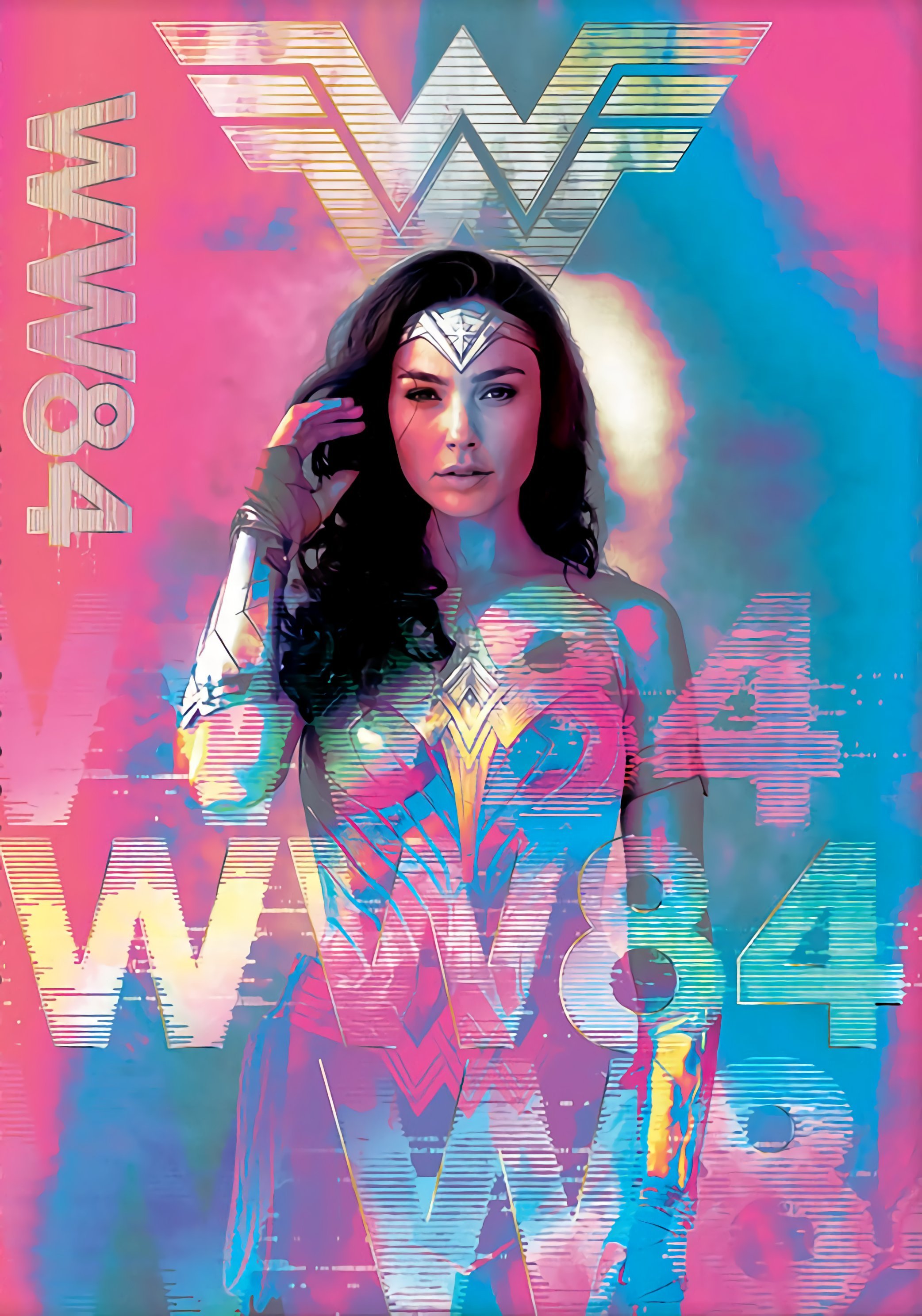 Wonder Woman 1984 Neon Synthwave Poster Wallpapers