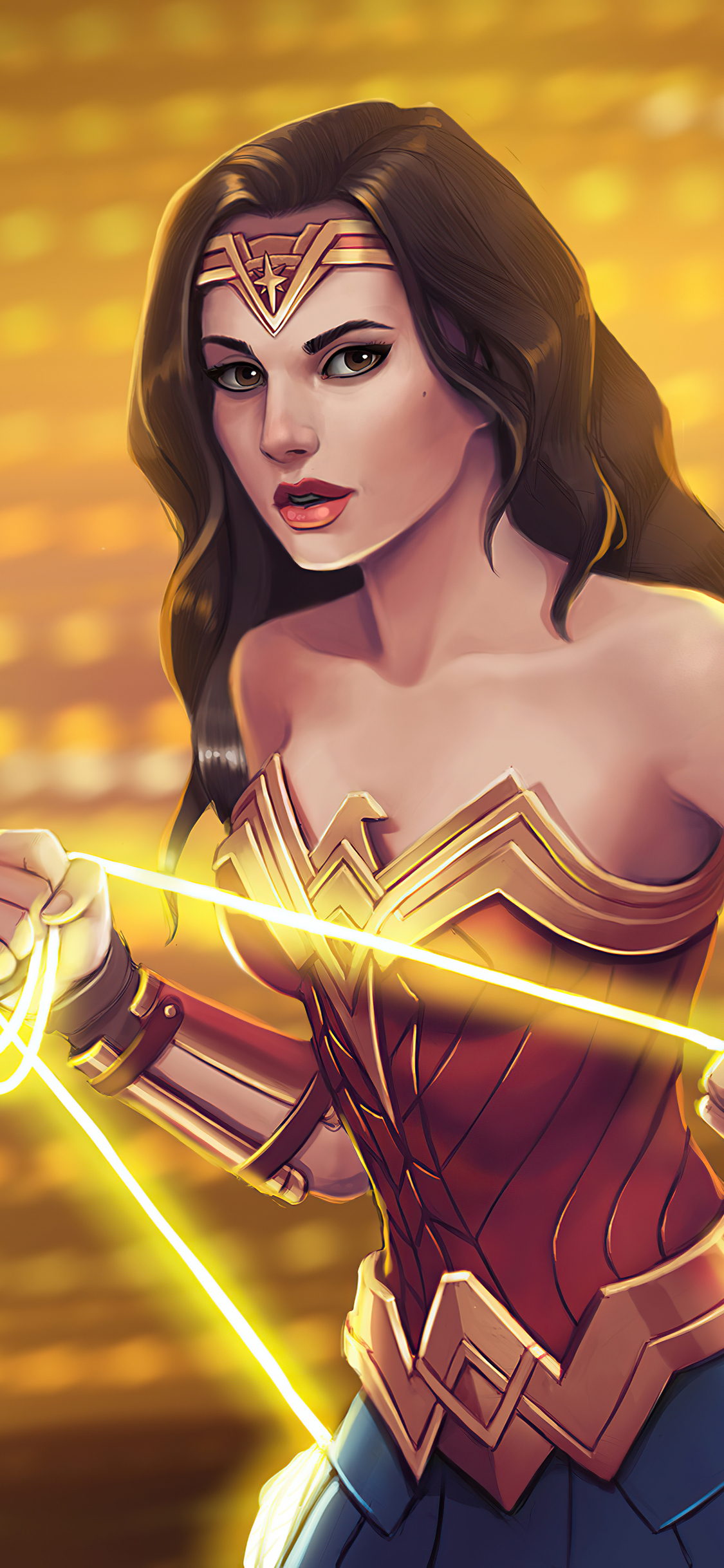 Wonder Woman Poster With Lasso Of Truth Wallpapers