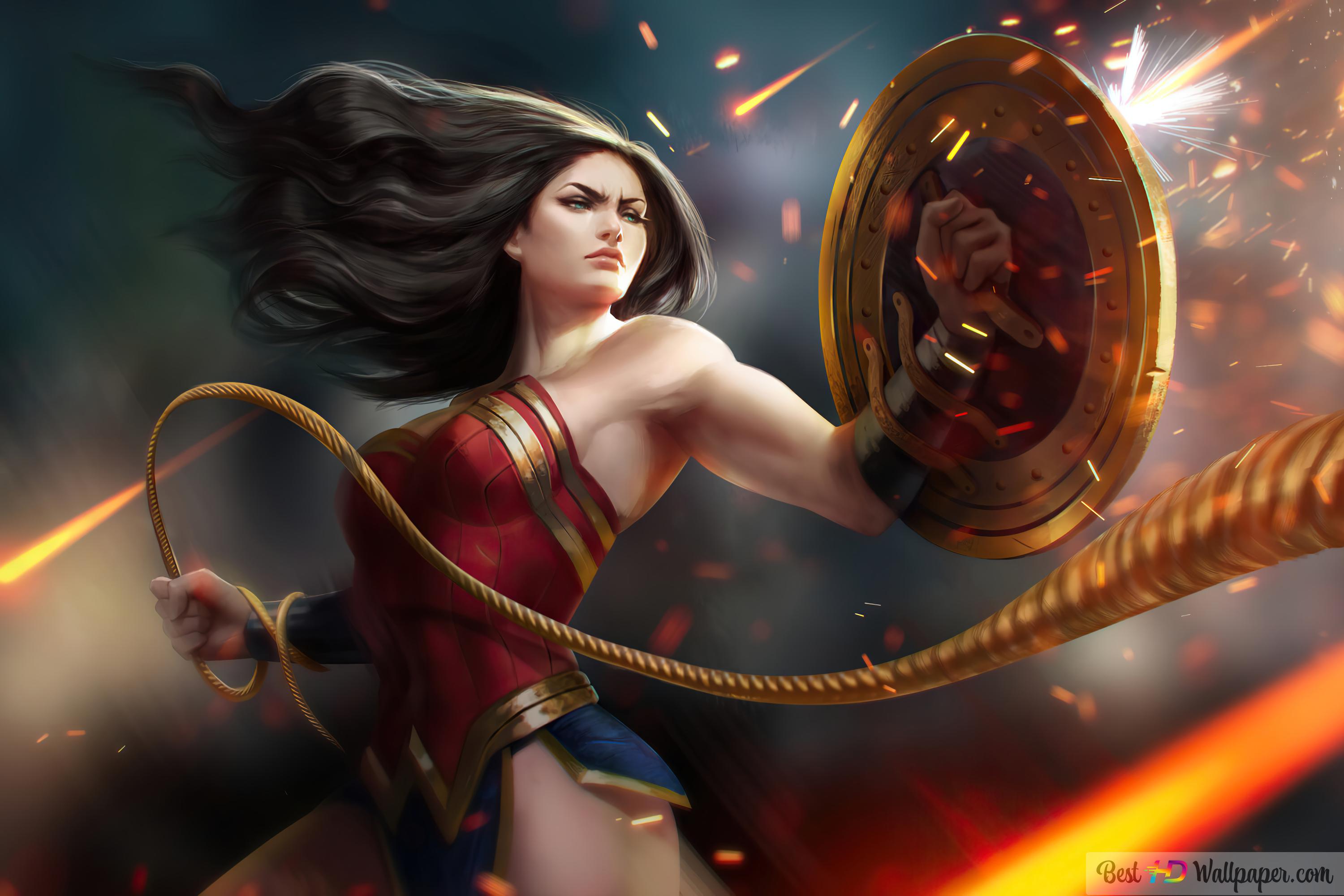 Wonder Woman Poster With Lasso Of Truth Wallpapers