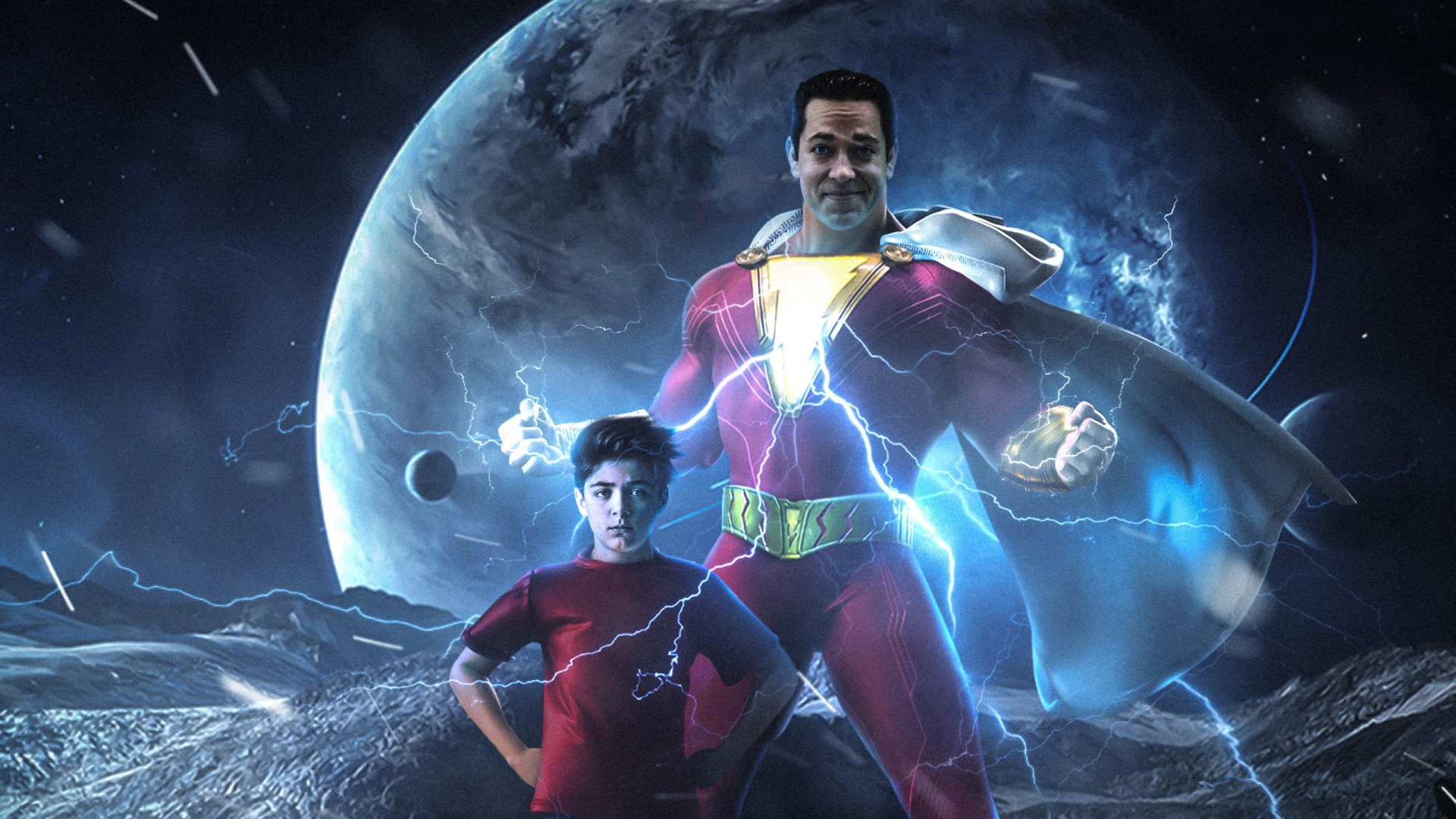 Zachary Levi And Asher Angel In Shazam Movie Wallpapers