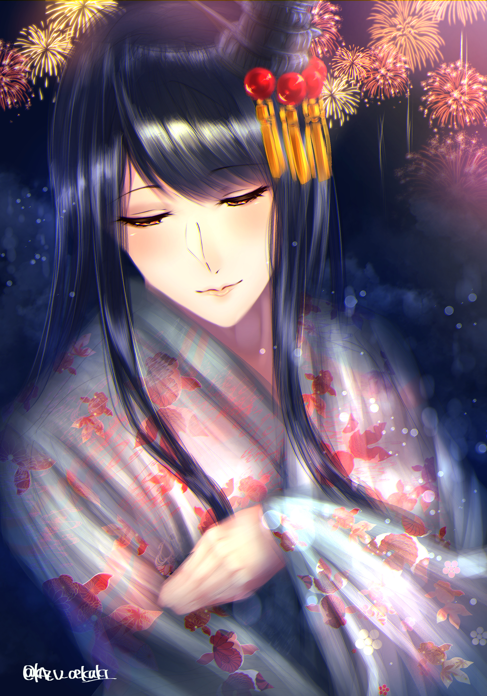 Beautiful Kimono Anime Girl Wallpapers