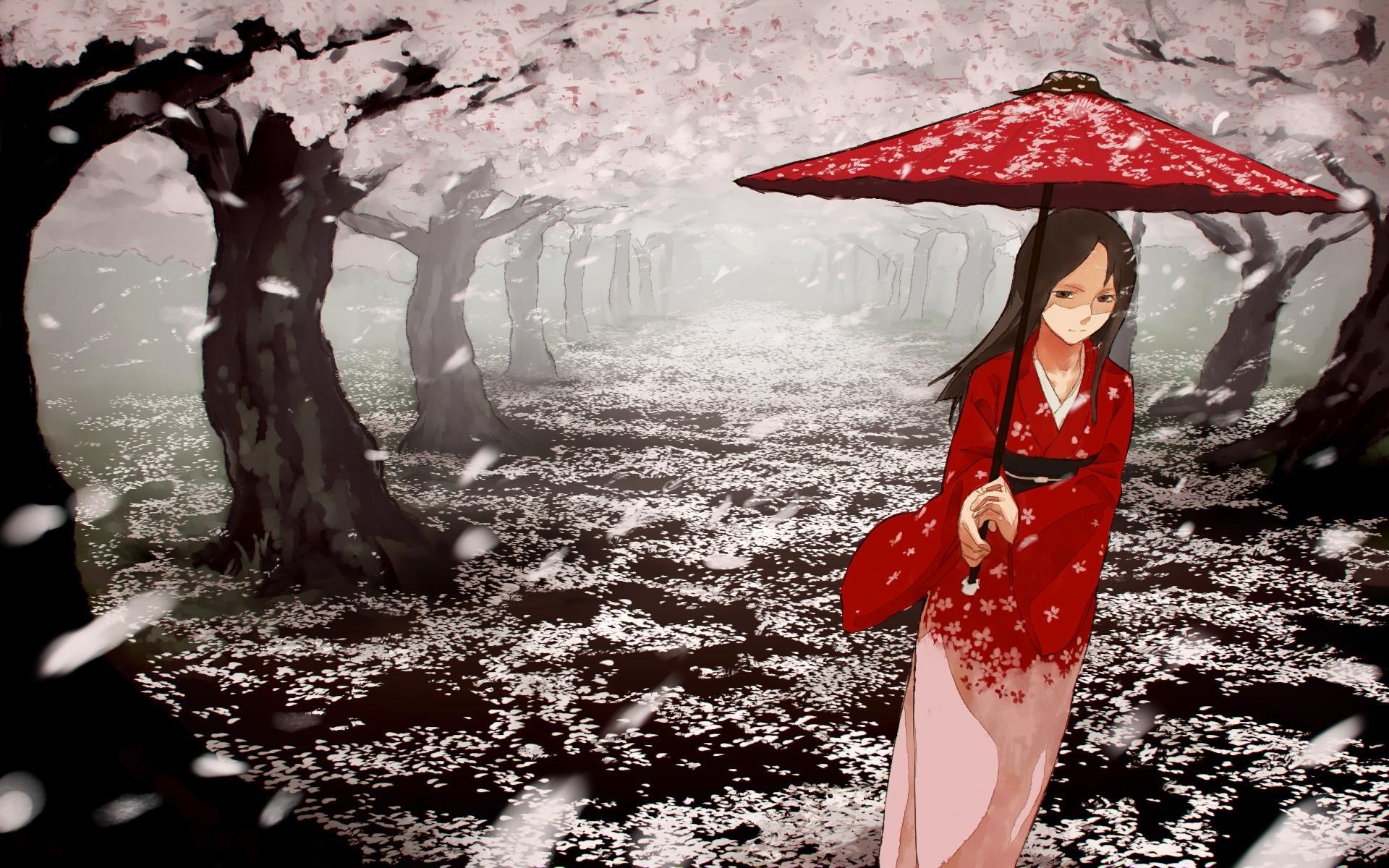 Beautiful Kimono Anime Girl Wallpapers