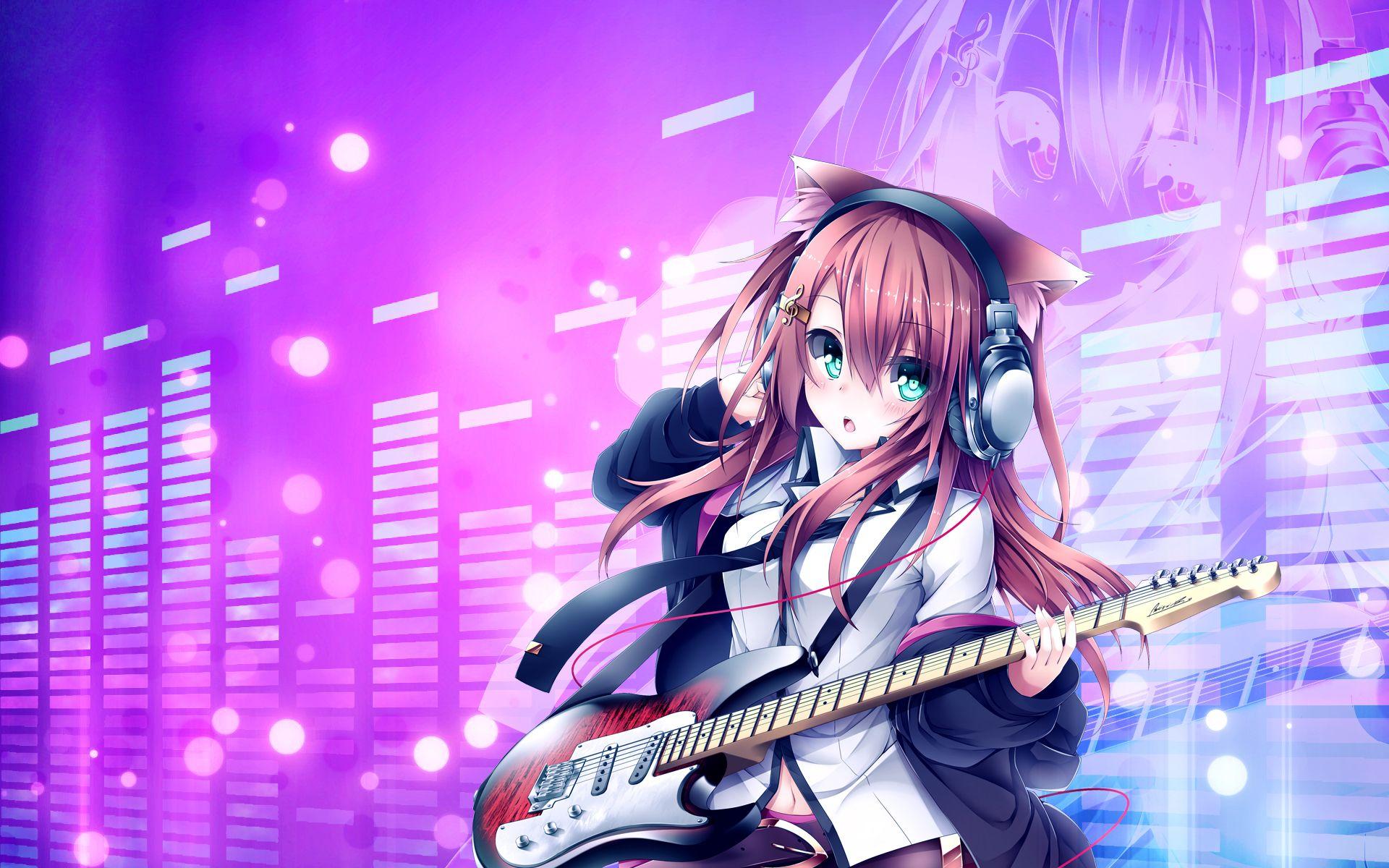 Cute Anime Girl Guitar Wallpapers