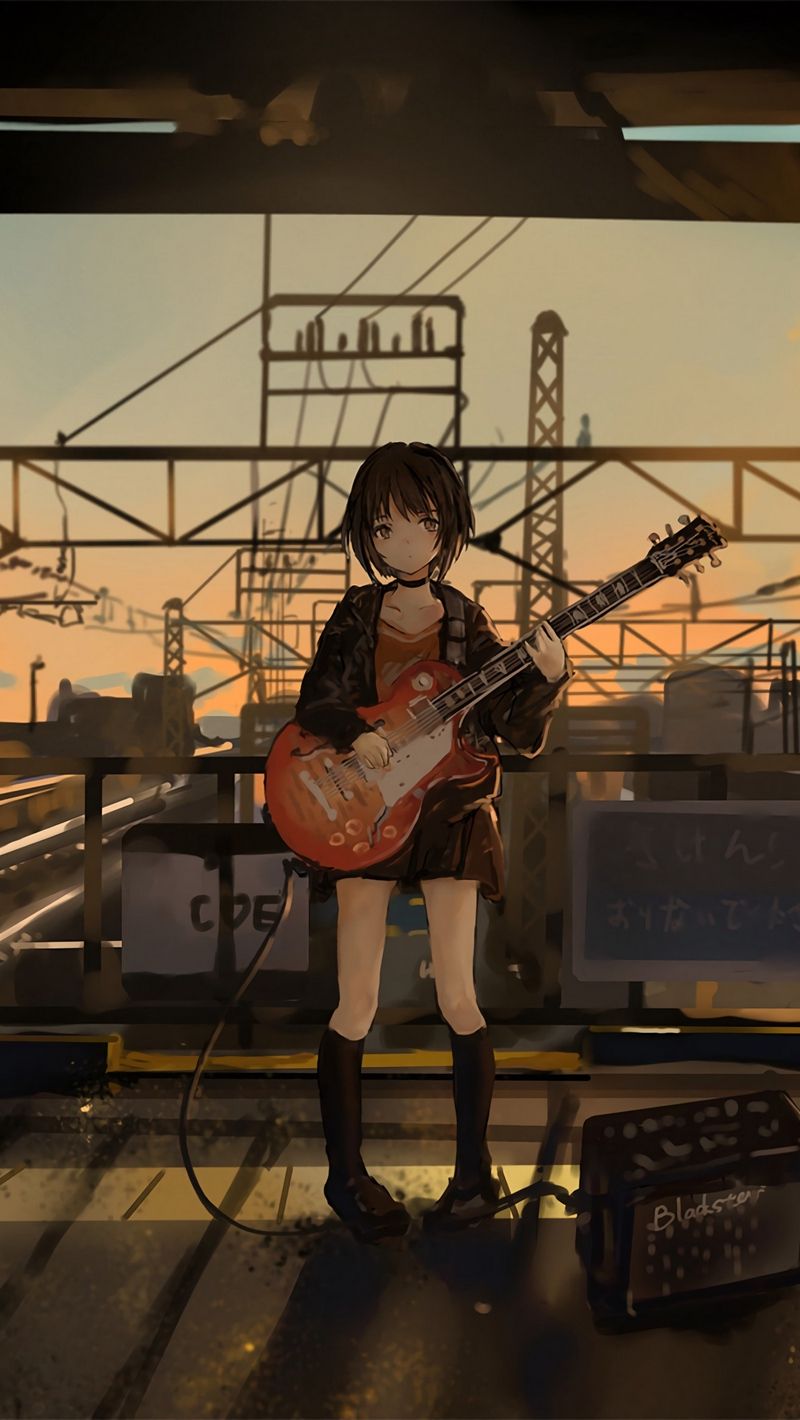 Cute Anime Girl Guitar Wallpapers