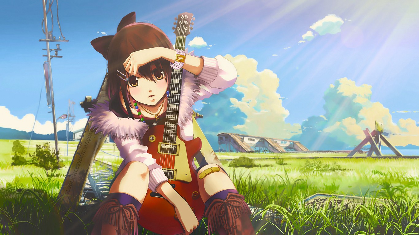 Cute Anime Girl Guitar Wallpapers