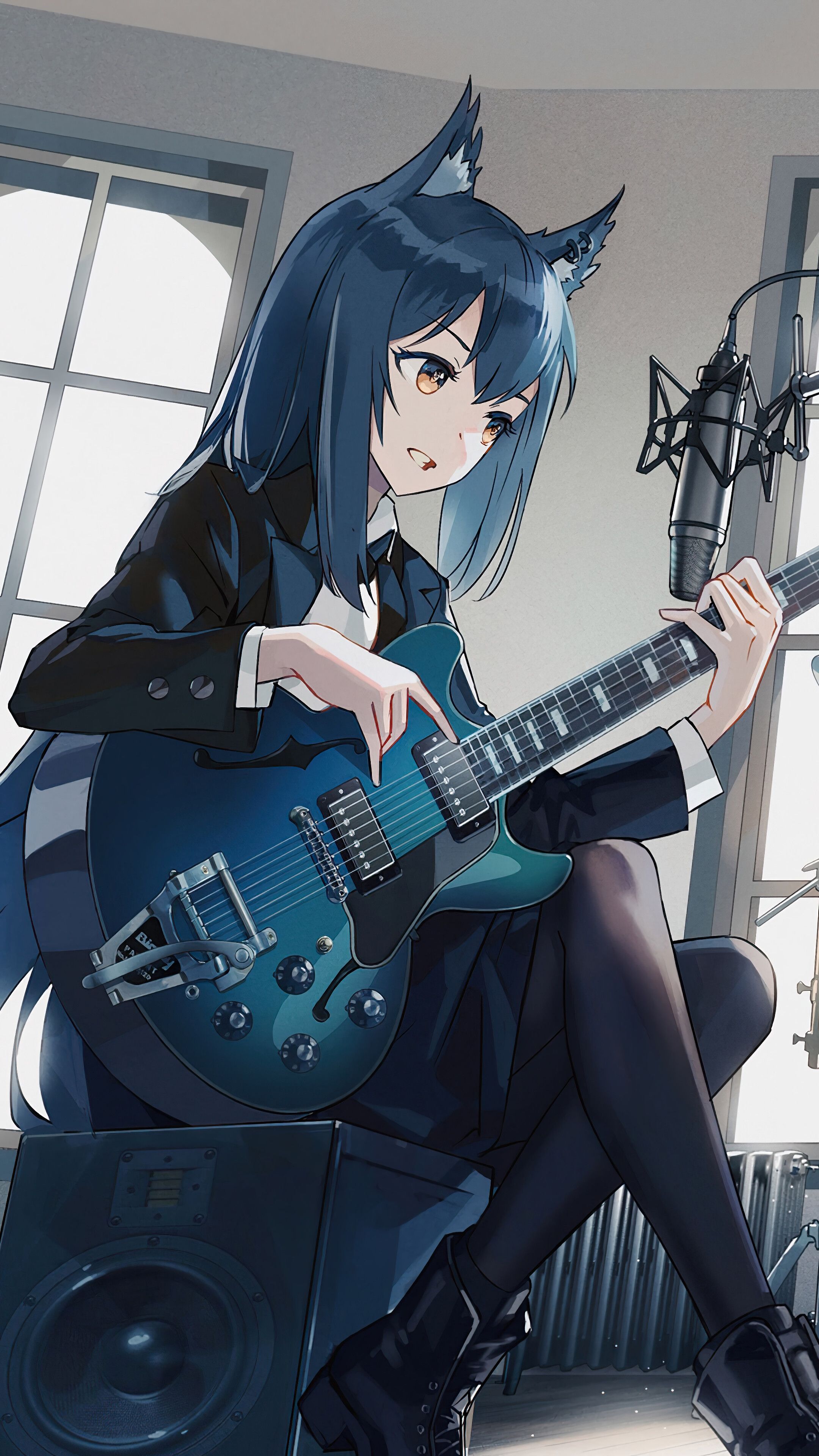 Cute Anime Girl Guitar Wallpapers