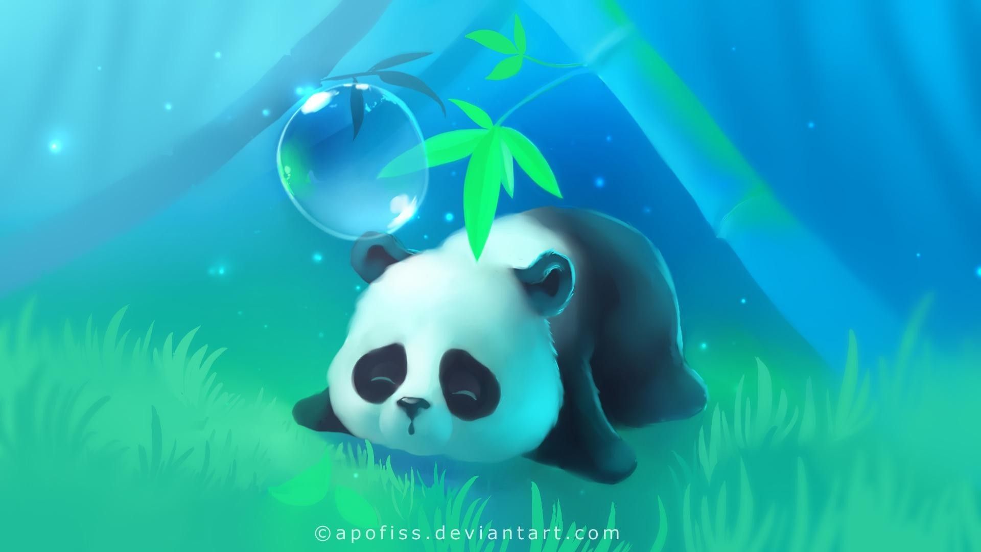 Cute Blue Panda Wallpapers