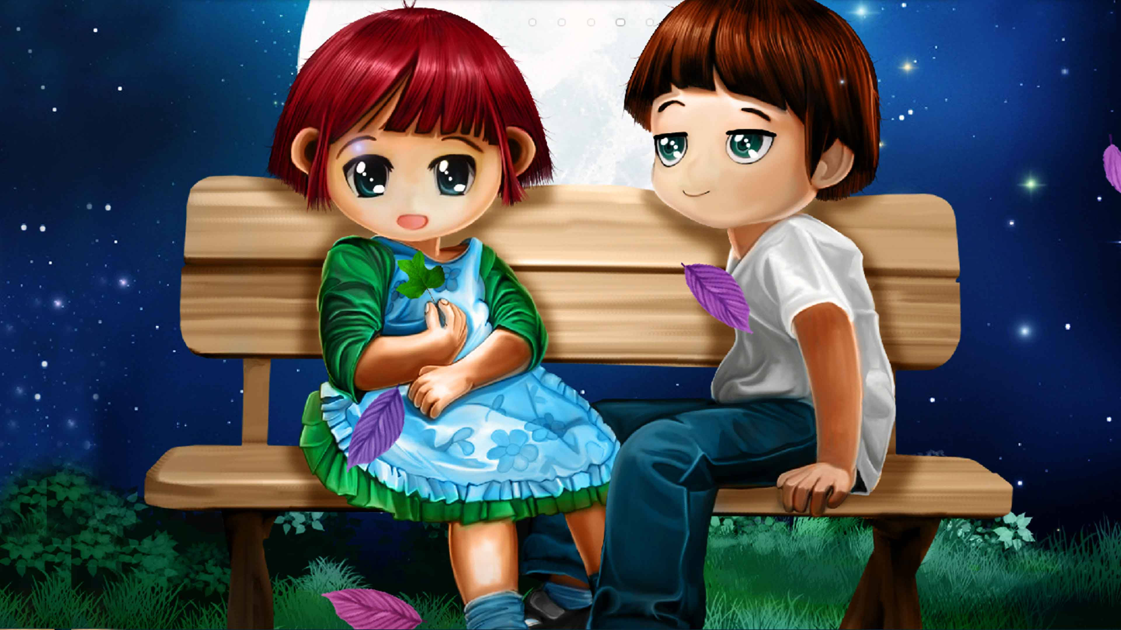 Cute Cartoon Love Couple  Wallpapers