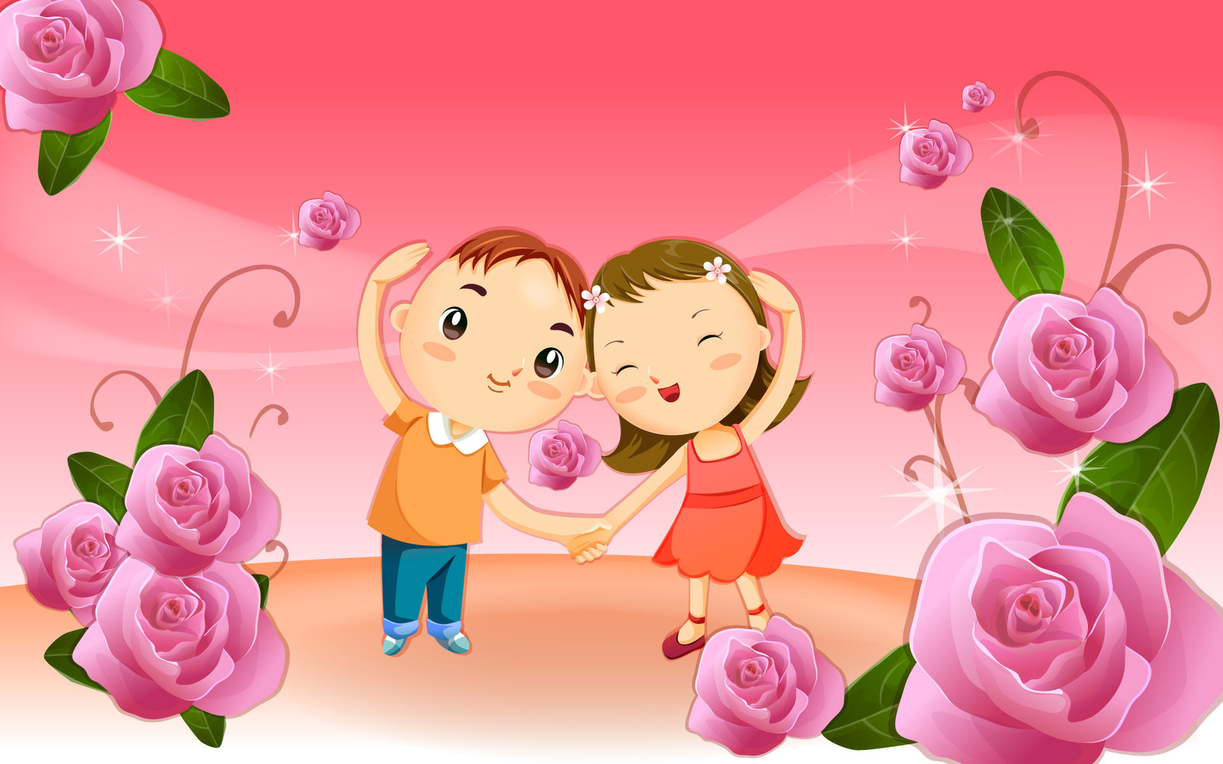 Cute Cartoon Love Couple  Wallpapers