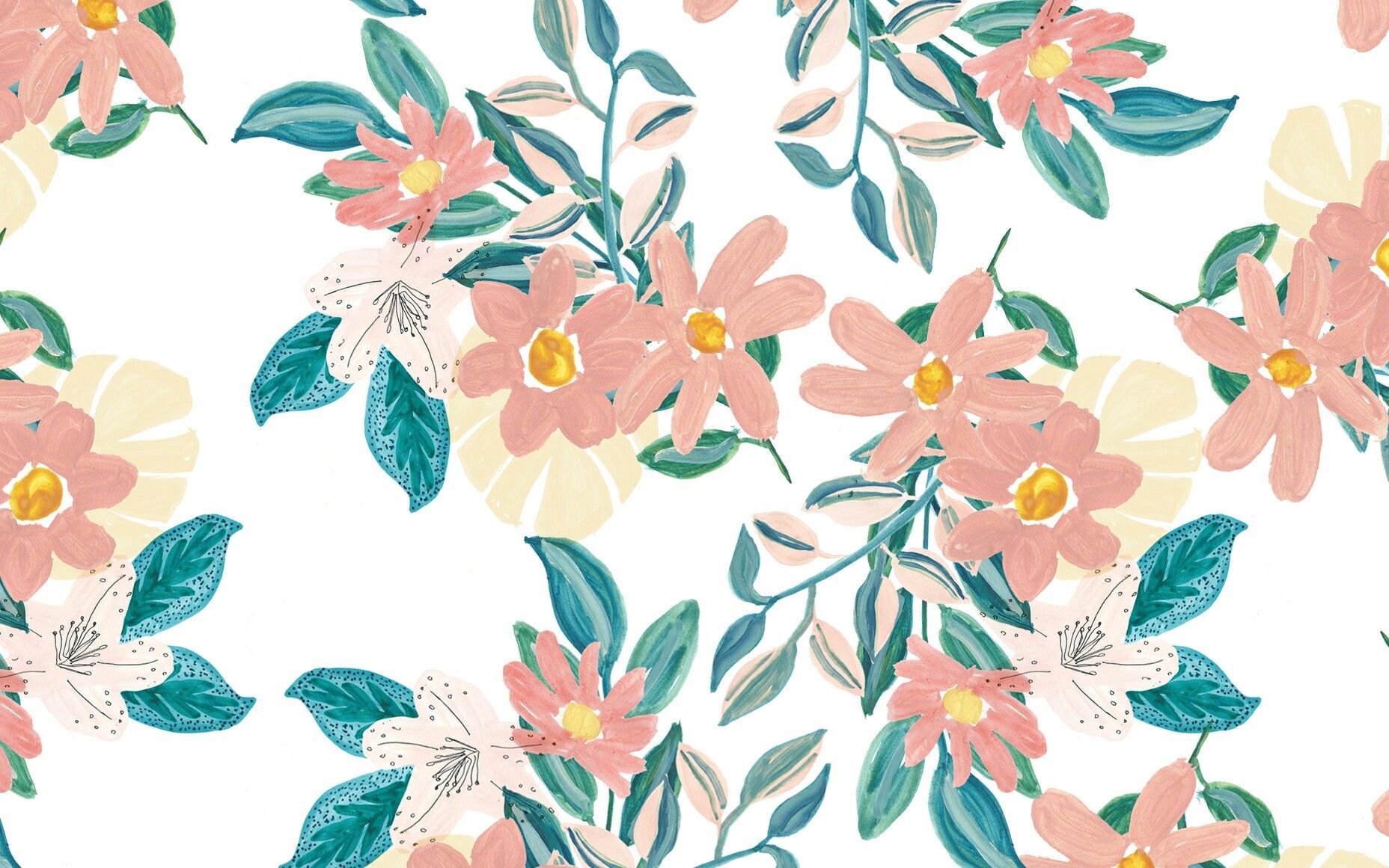 Cute Floral Pattern Desktop Wallpapers