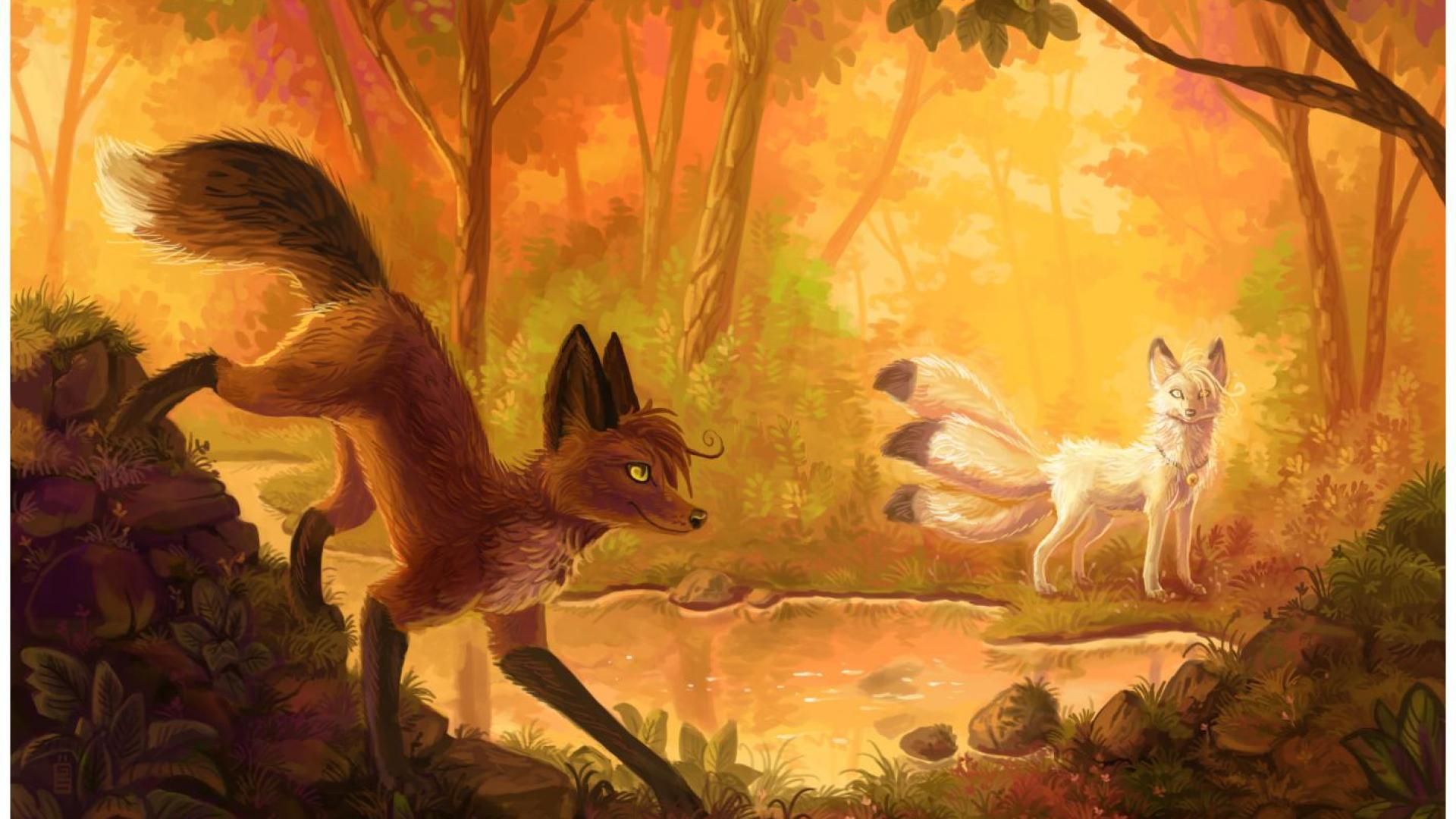 Cute Fox Art Wallpapers