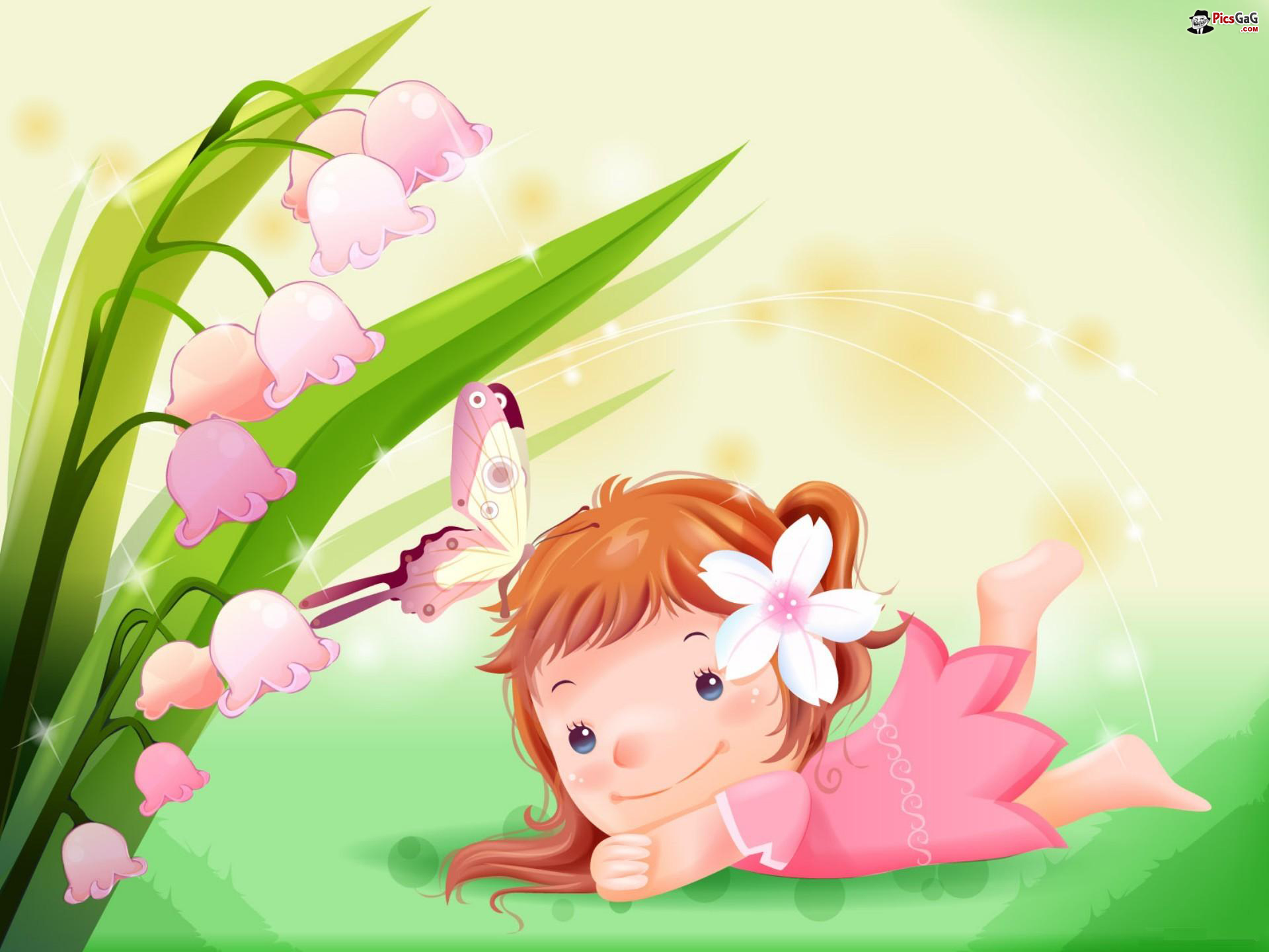 Cute Lovely Girl CartoonWallpapers