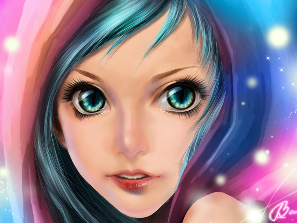 Cute Lovely Girl CartoonWallpapers