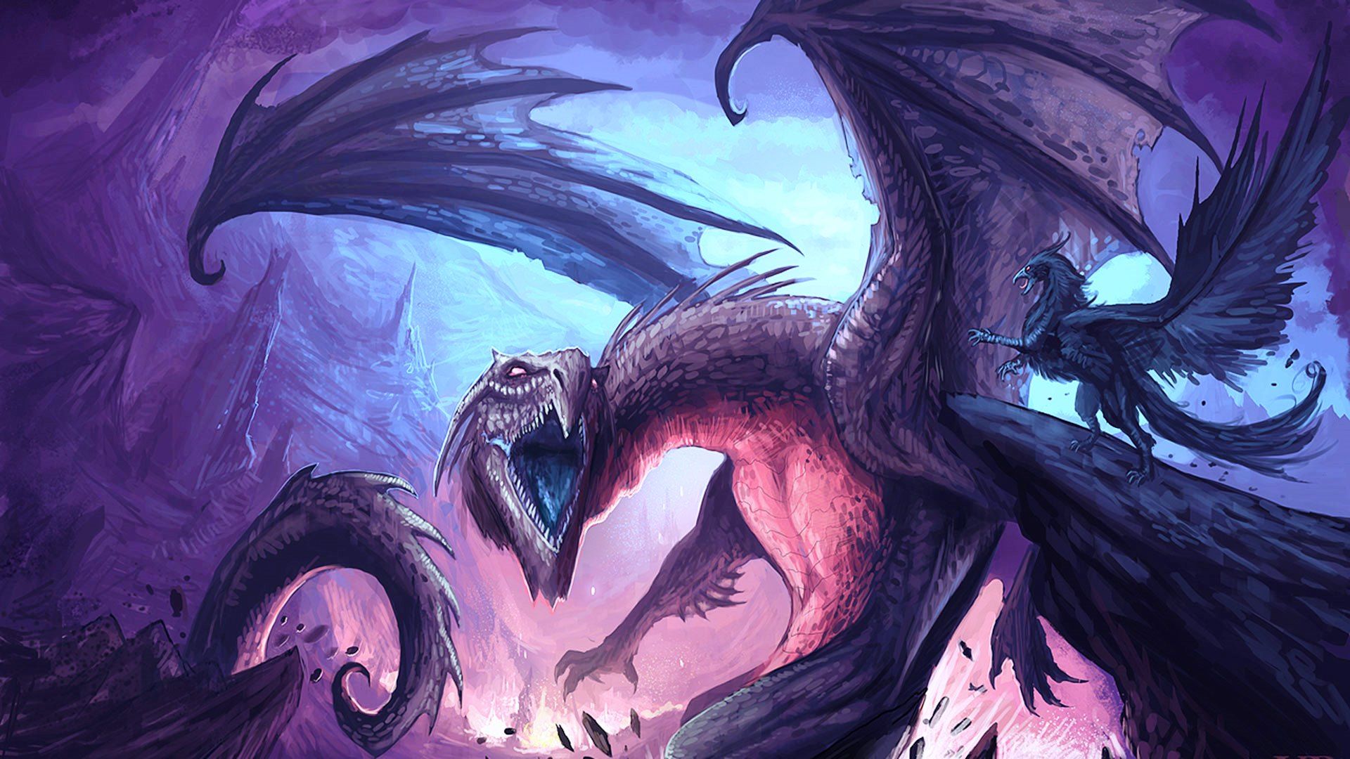 Cute Purple Dragon Wallpapers