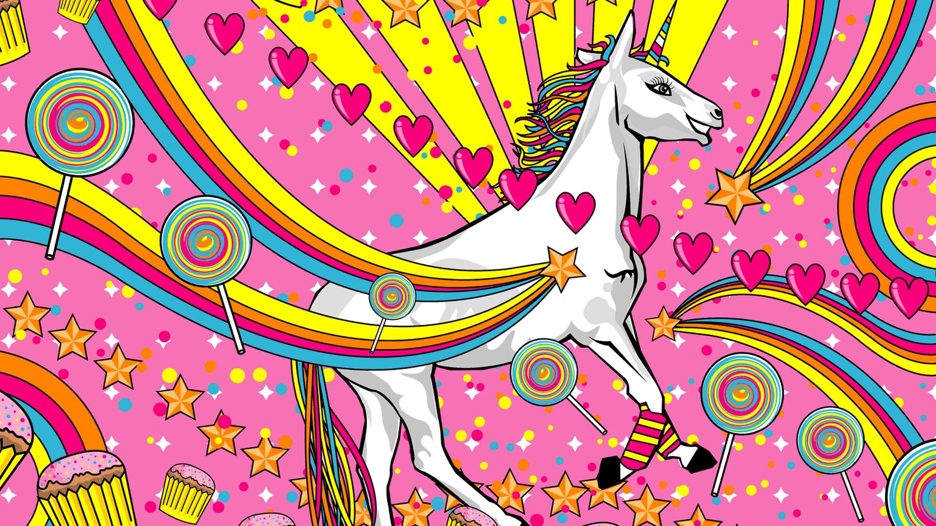 Cute Rainbow Unicorn DesktopWallpapers