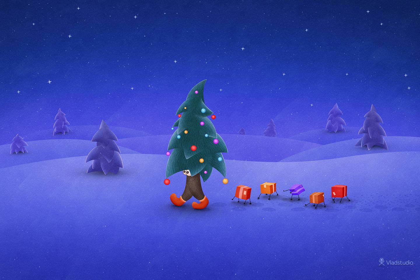 Retro Christmas Desktop Wallpapers