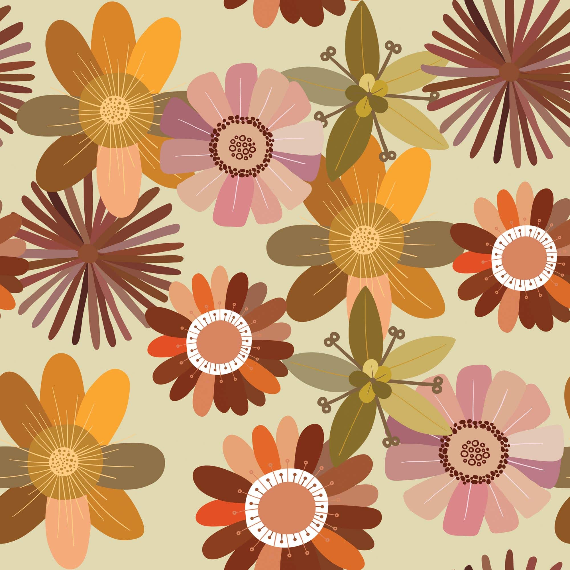 70S Floral Wallpapers