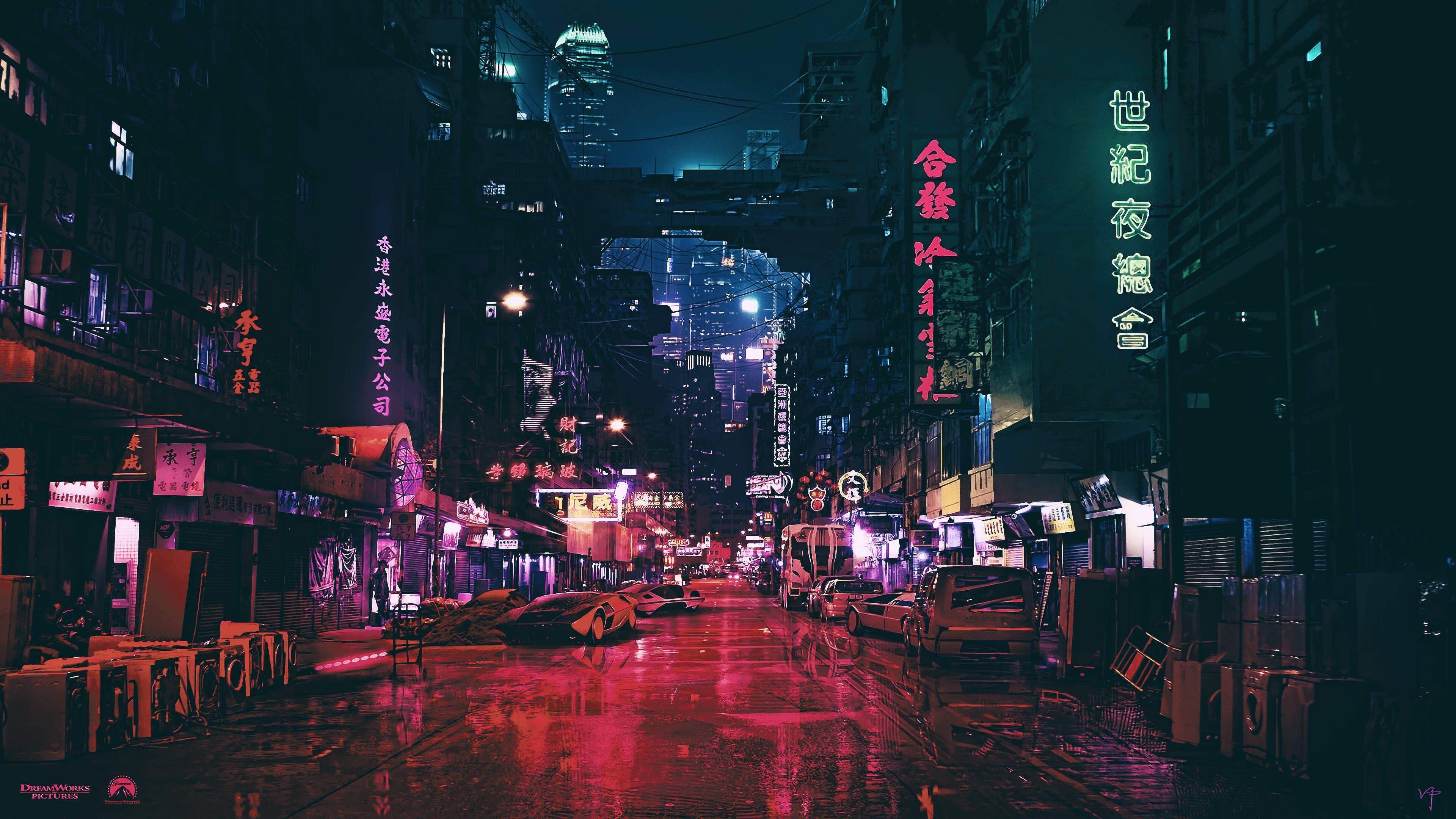 80S Neon Road Wallpapers