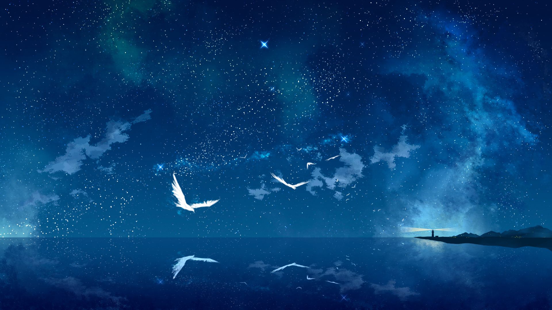 1920X1080 Anime Night Sky Wallpapers