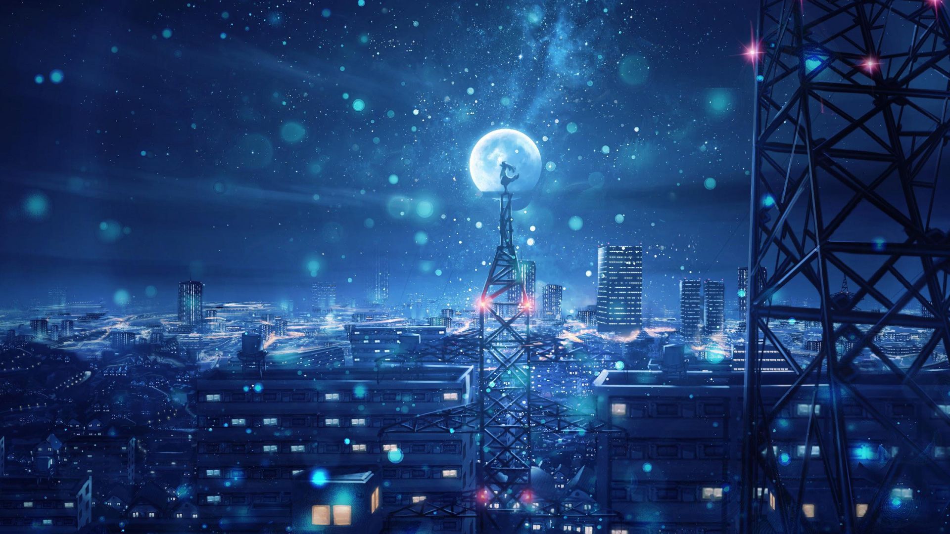 1920X1080 Anime Night Sky Wallpapers