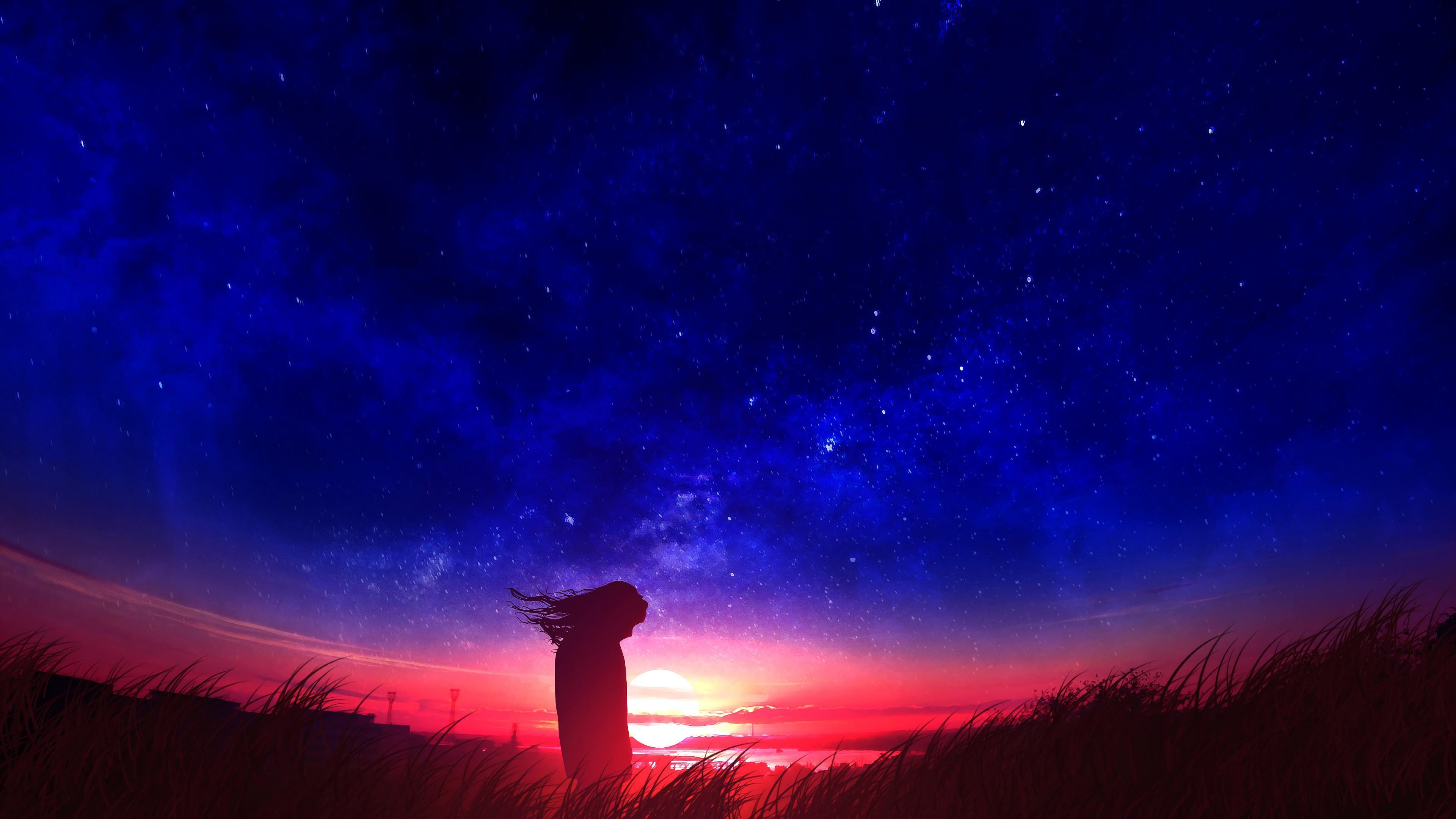 1920X1080 Anime Night Sky Wallpapers